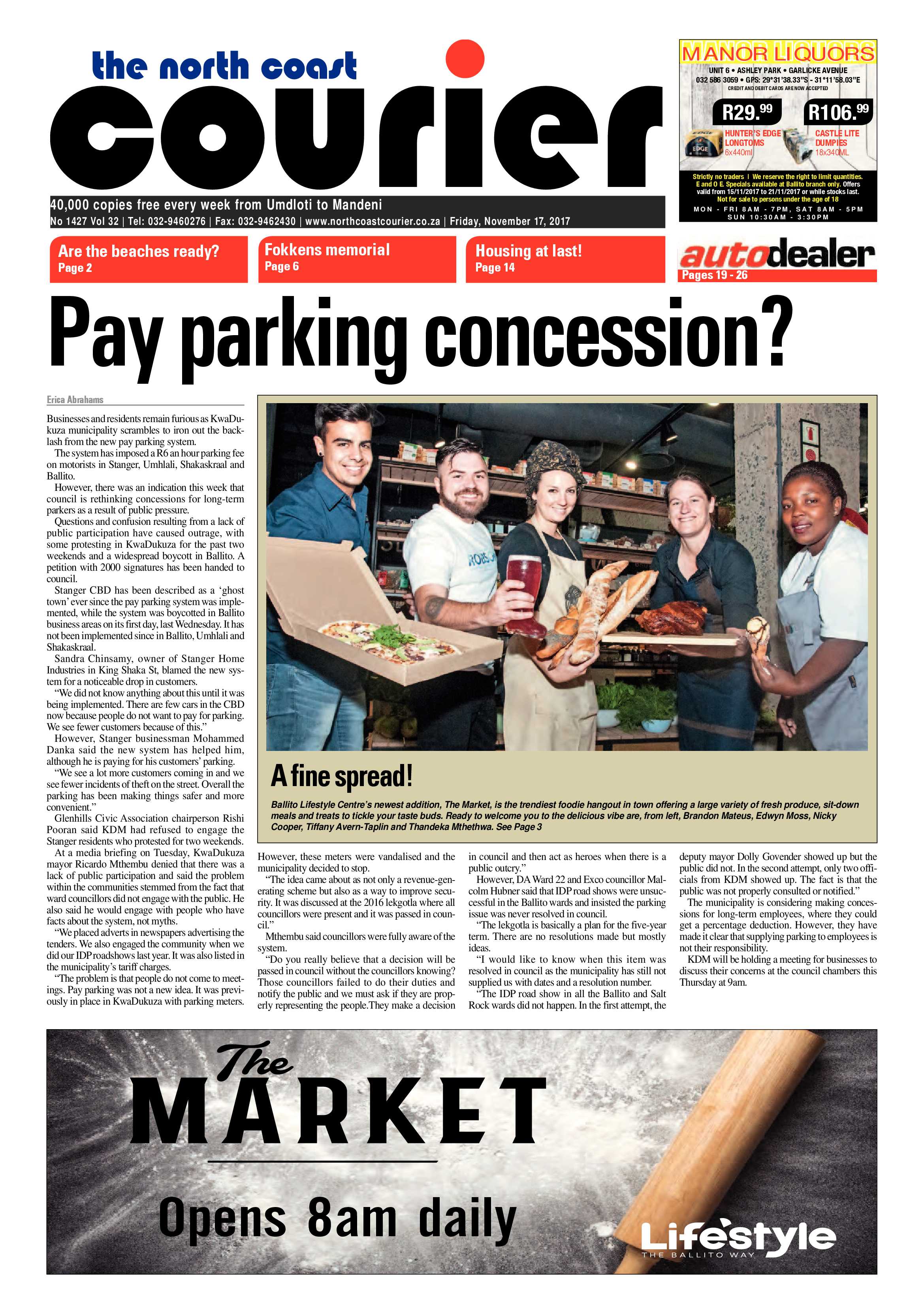 The North Coast Courier – 17 November 2017 page 1