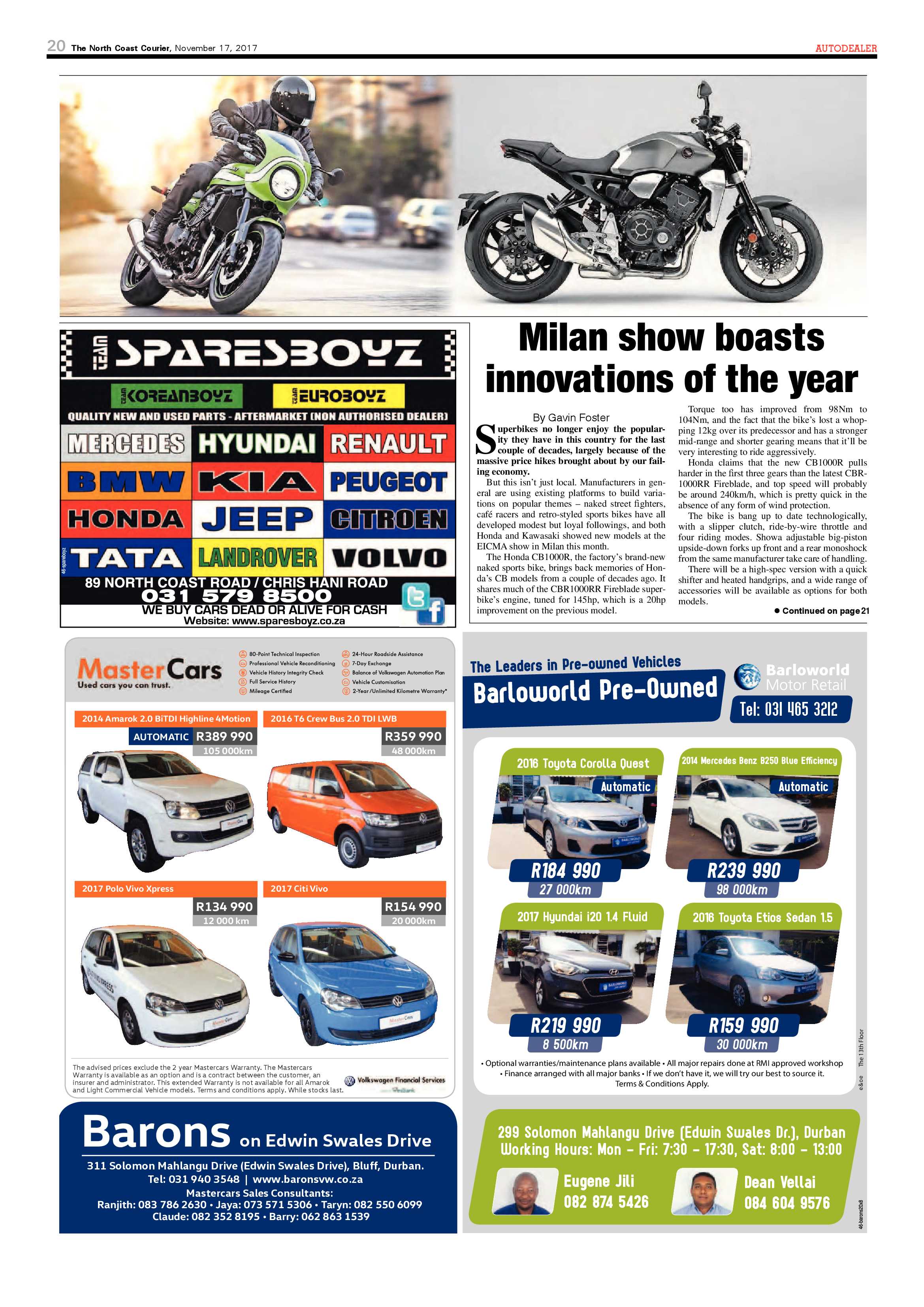 The North Coast Courier – 17 November 2017 page 20