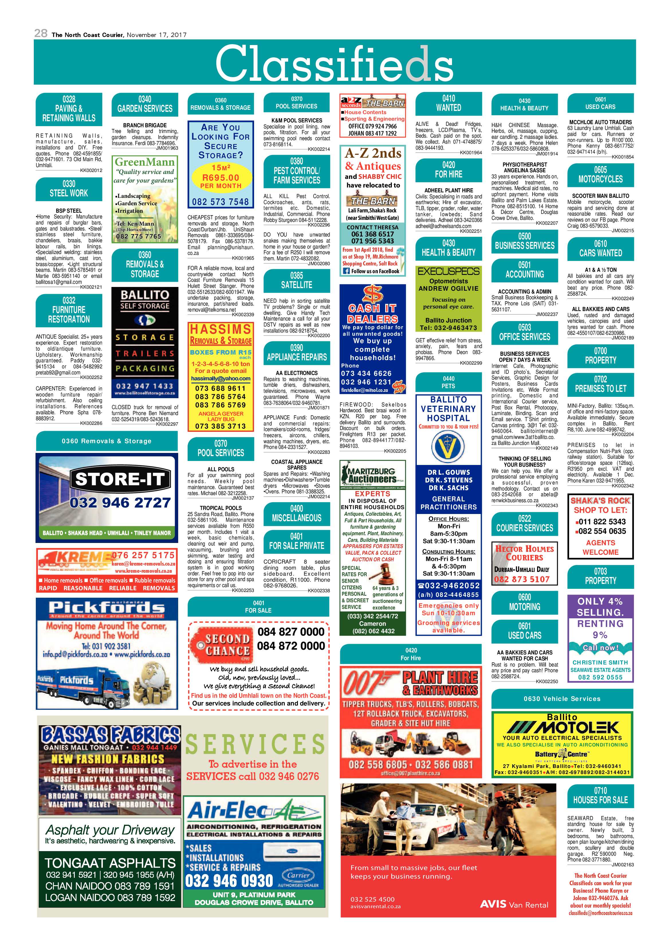 The North Coast Courier – 17 November 2017 page 28