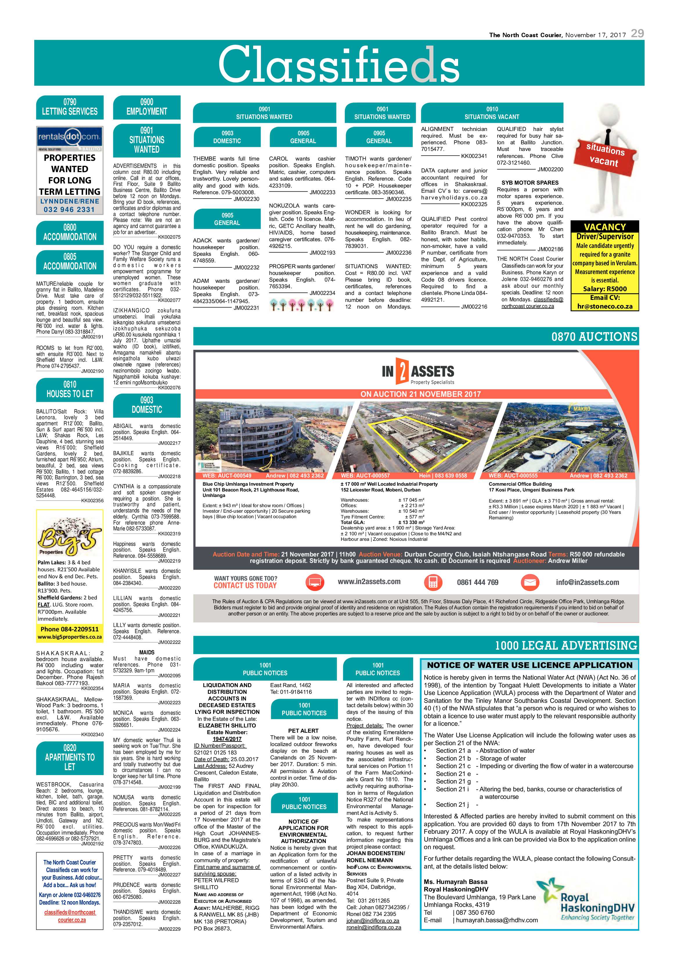 The North Coast Courier – 17 November 2017 page 29