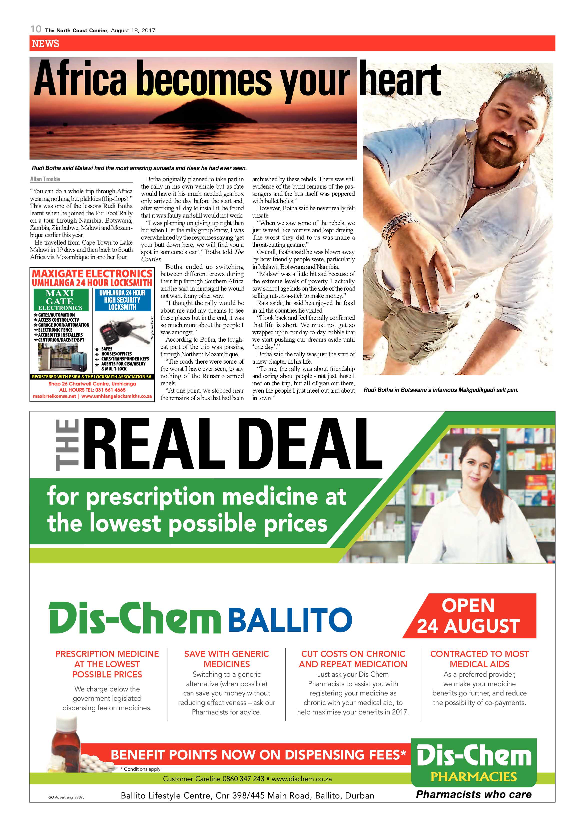 The North Coast Courier – 18 August 2017 page 10