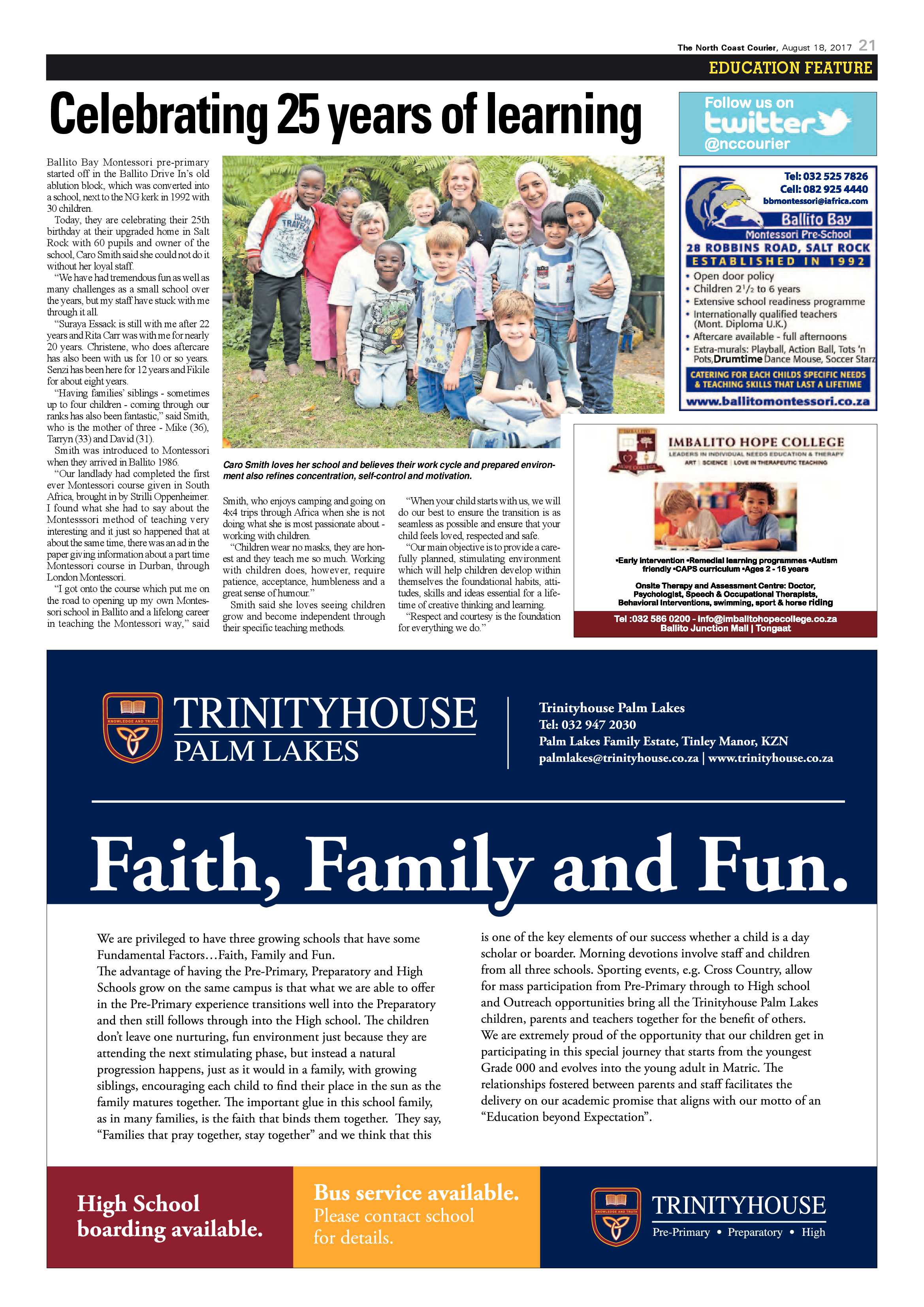 The North Coast Courier – 18 August 2017 page 21