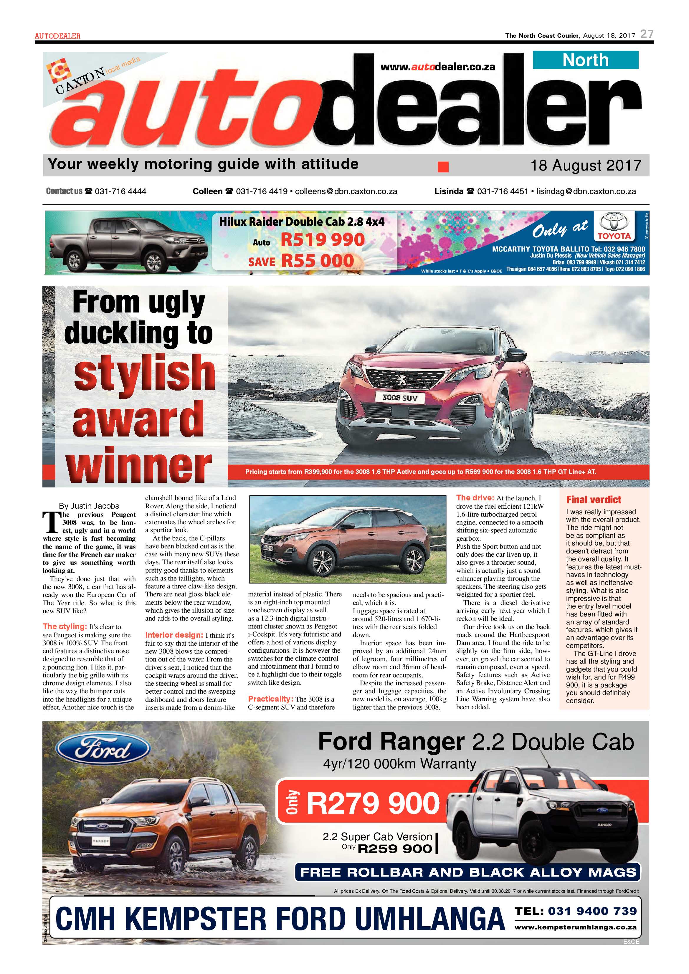 The North Coast Courier – 18 August 2017 page 27