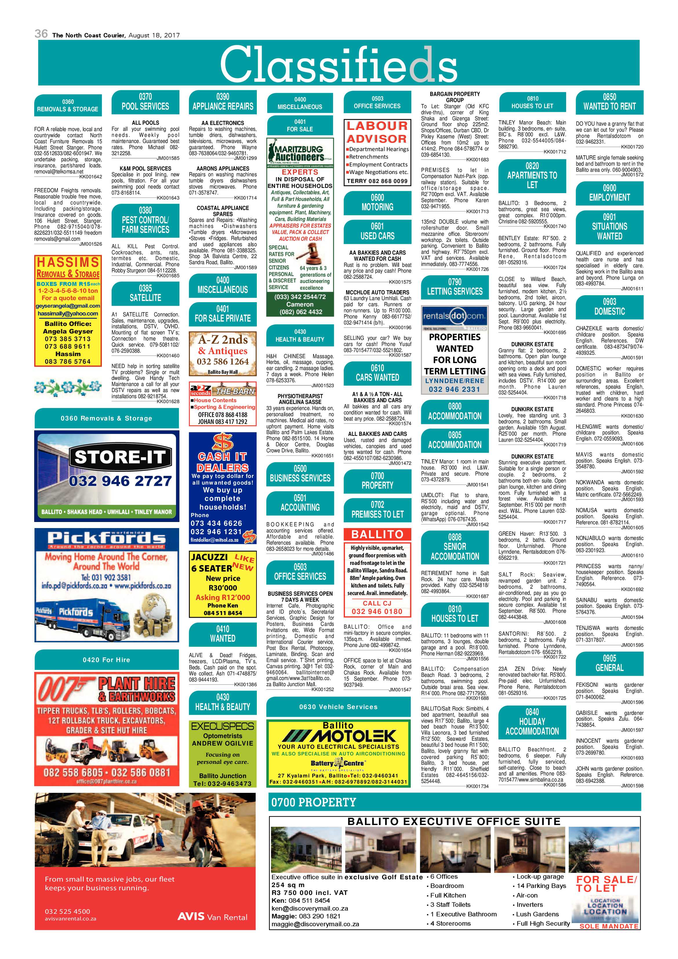 The North Coast Courier – 18 August 2017 page 36