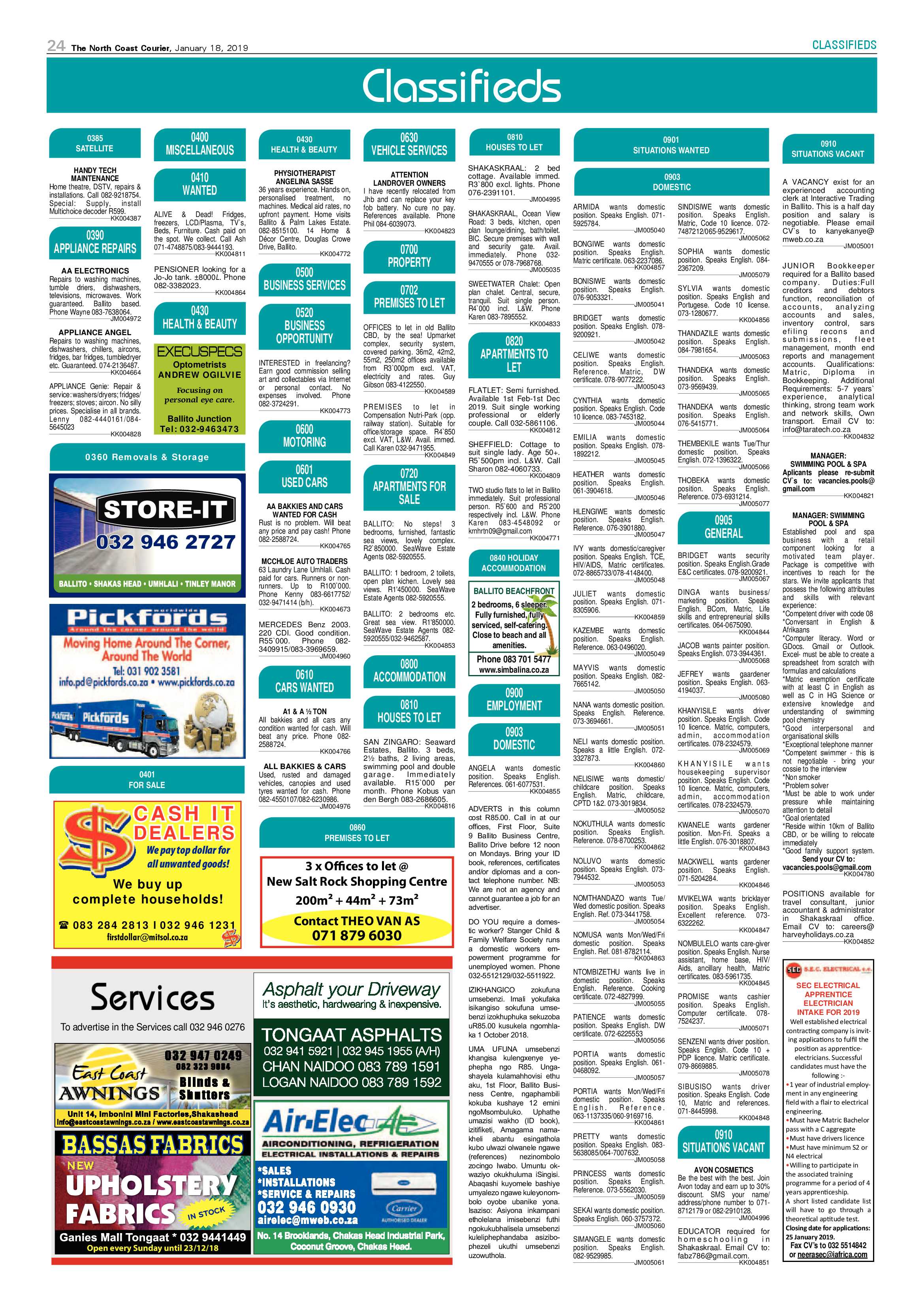 The North Coast Courier – 18 January 2019 page 24