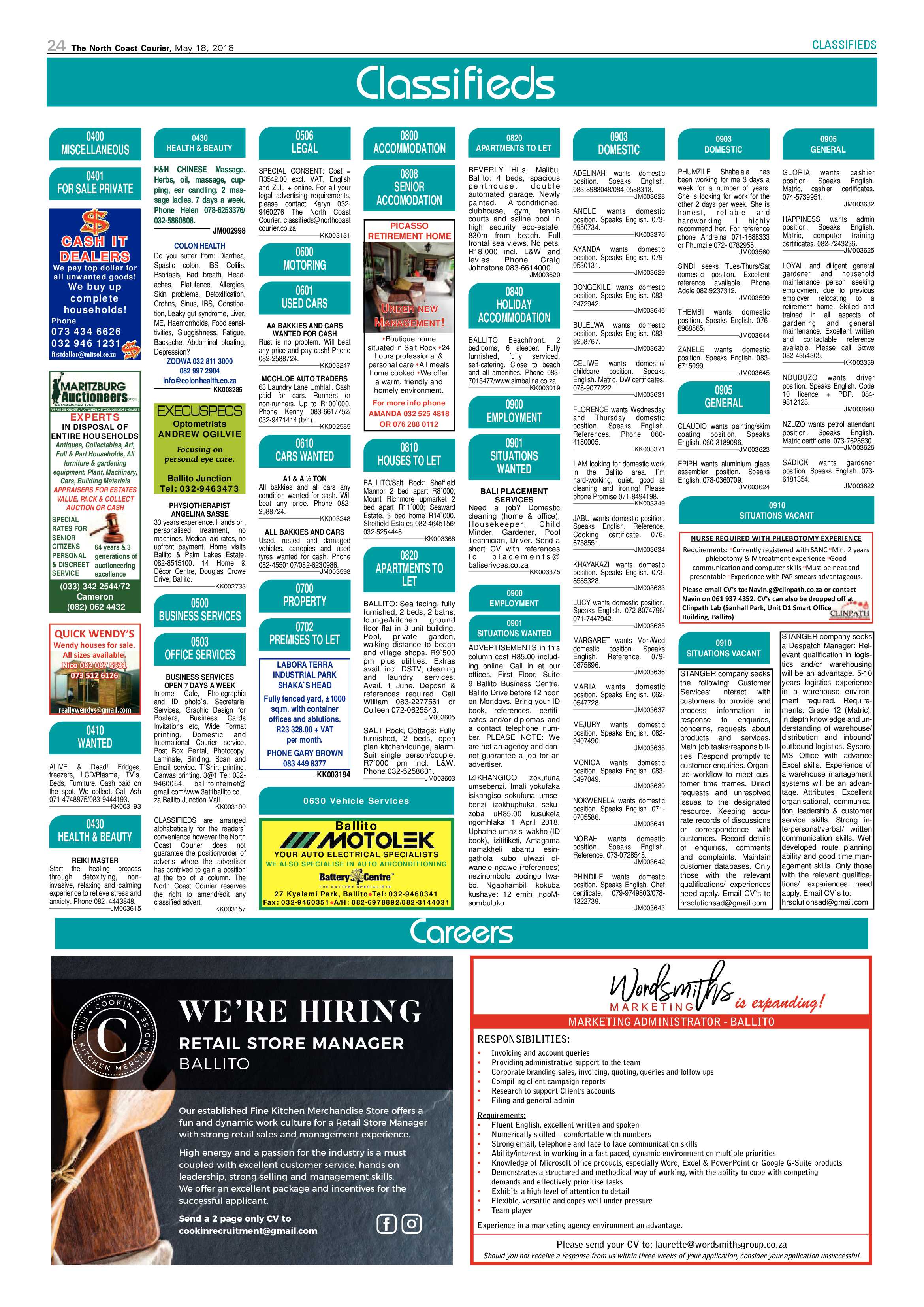 The North Coast Courier – 18 May 2018 page 24