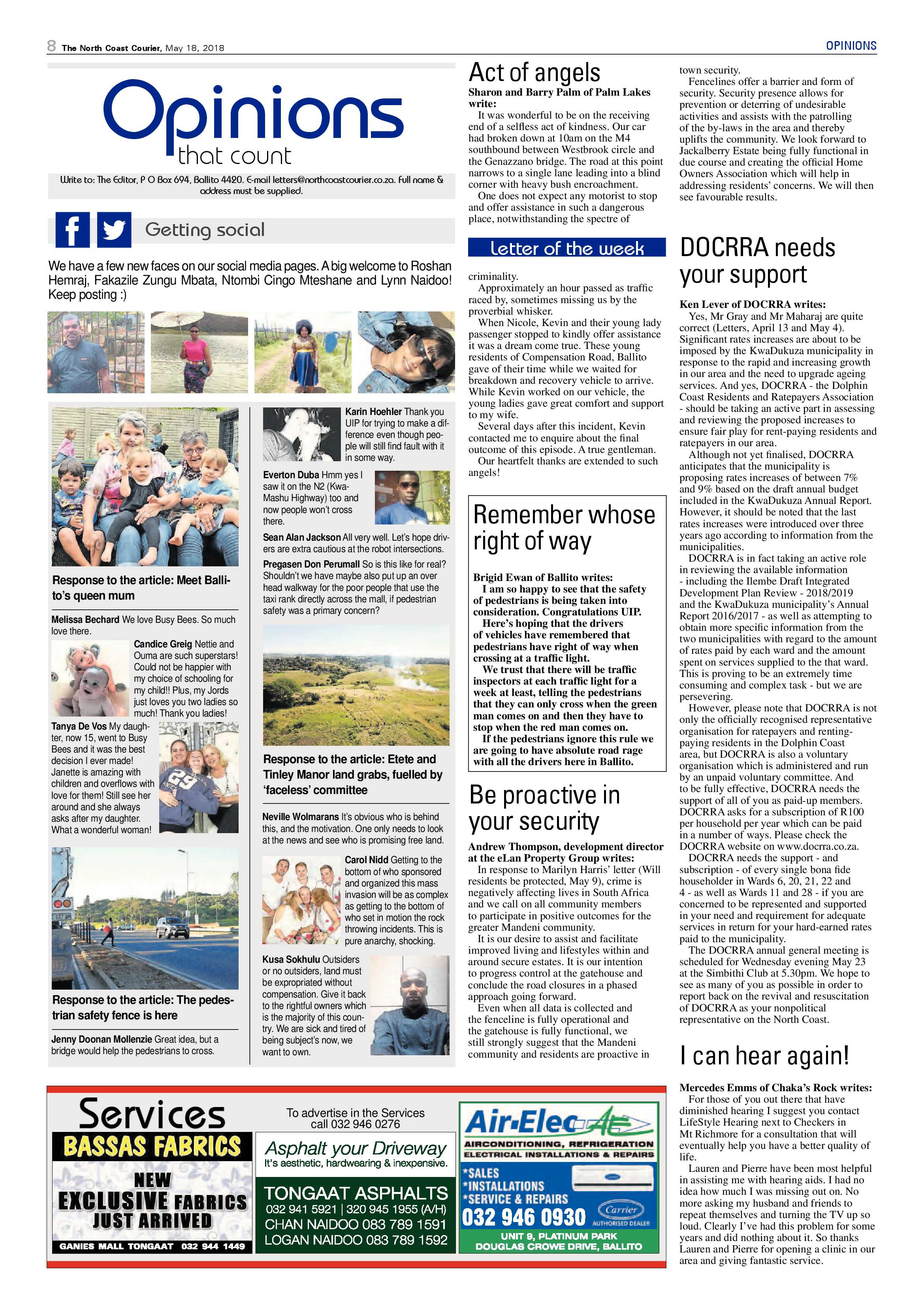 The North Coast Courier – 18 May 2018 page 8