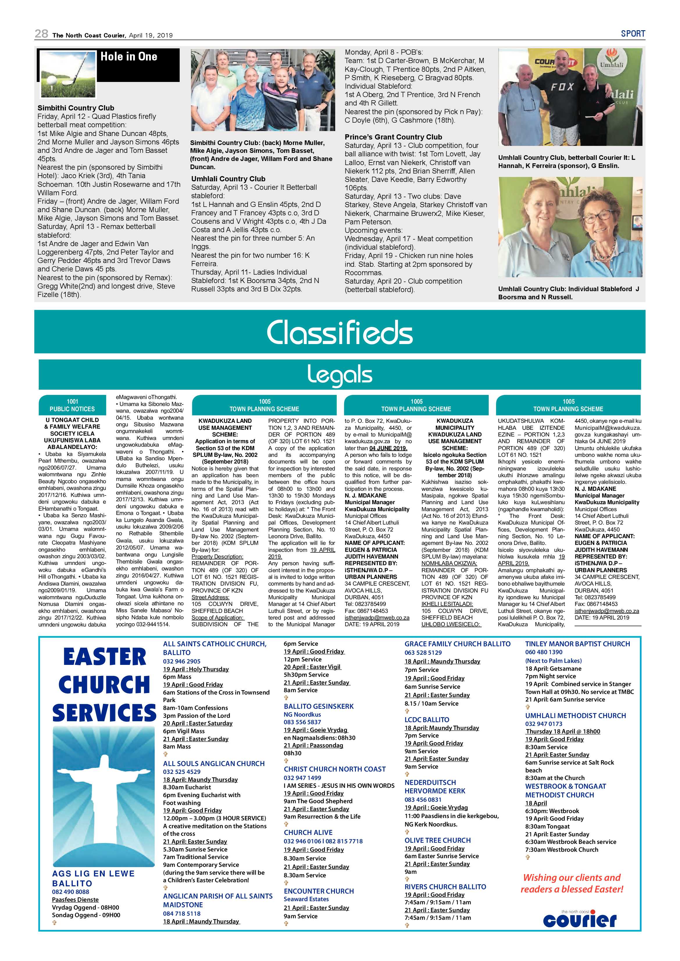 The North Coast Courier – 19 April 2019 page 28