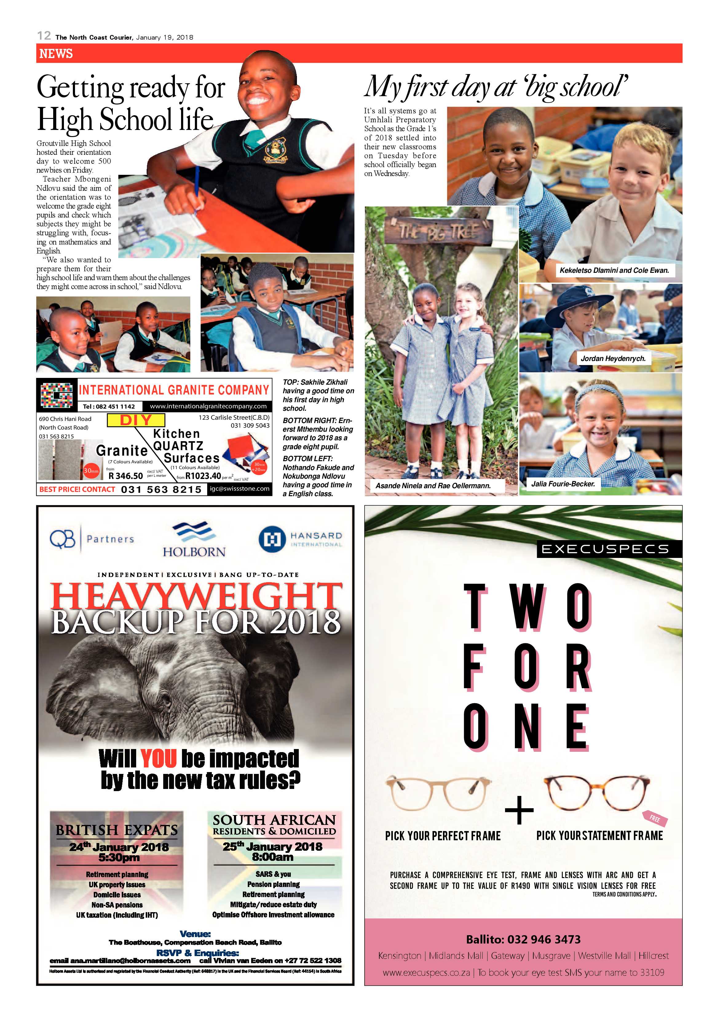 The North Coast Courier – 19 January 2018 page 12