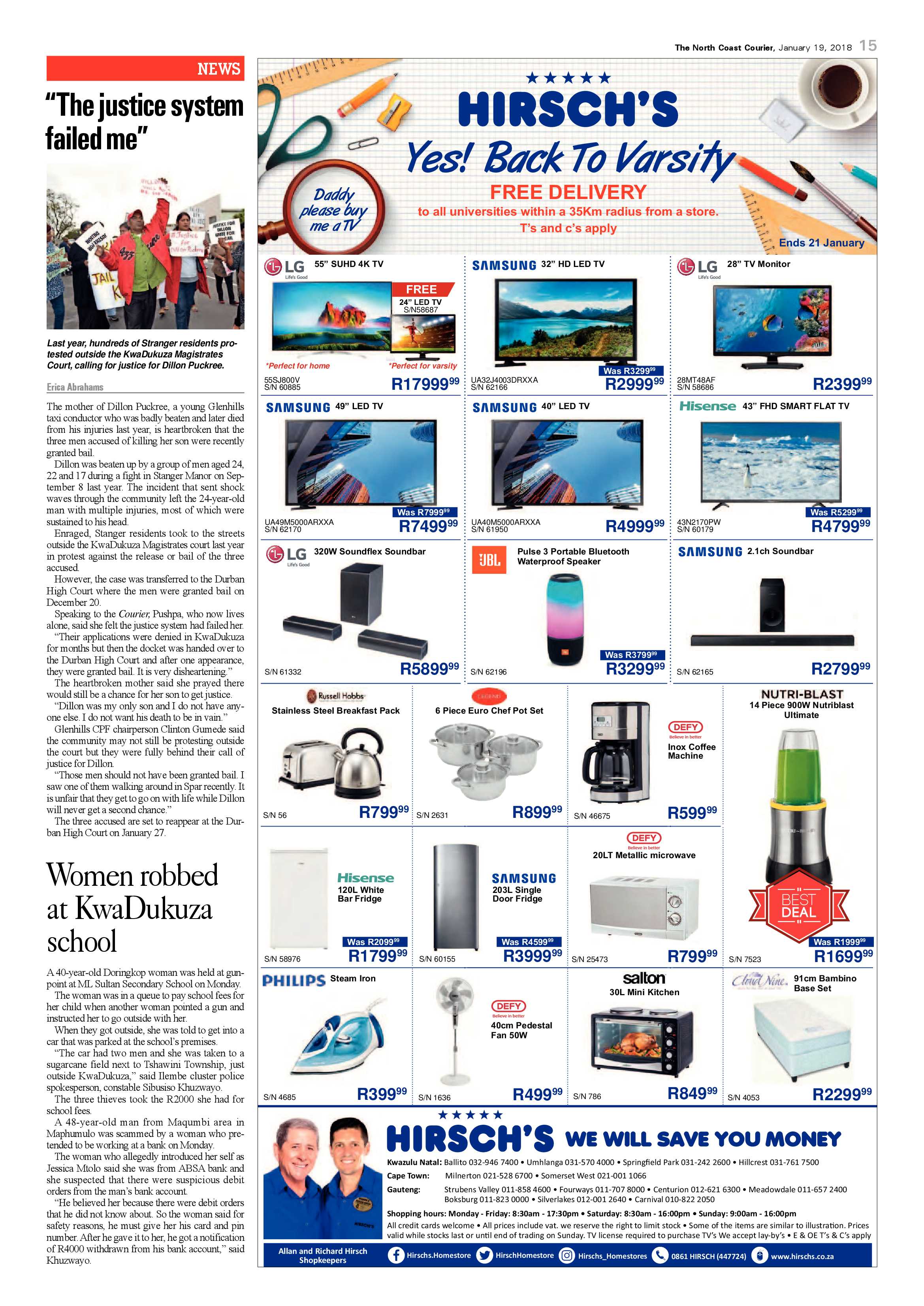 The North Coast Courier – 19 January 2018 page 15