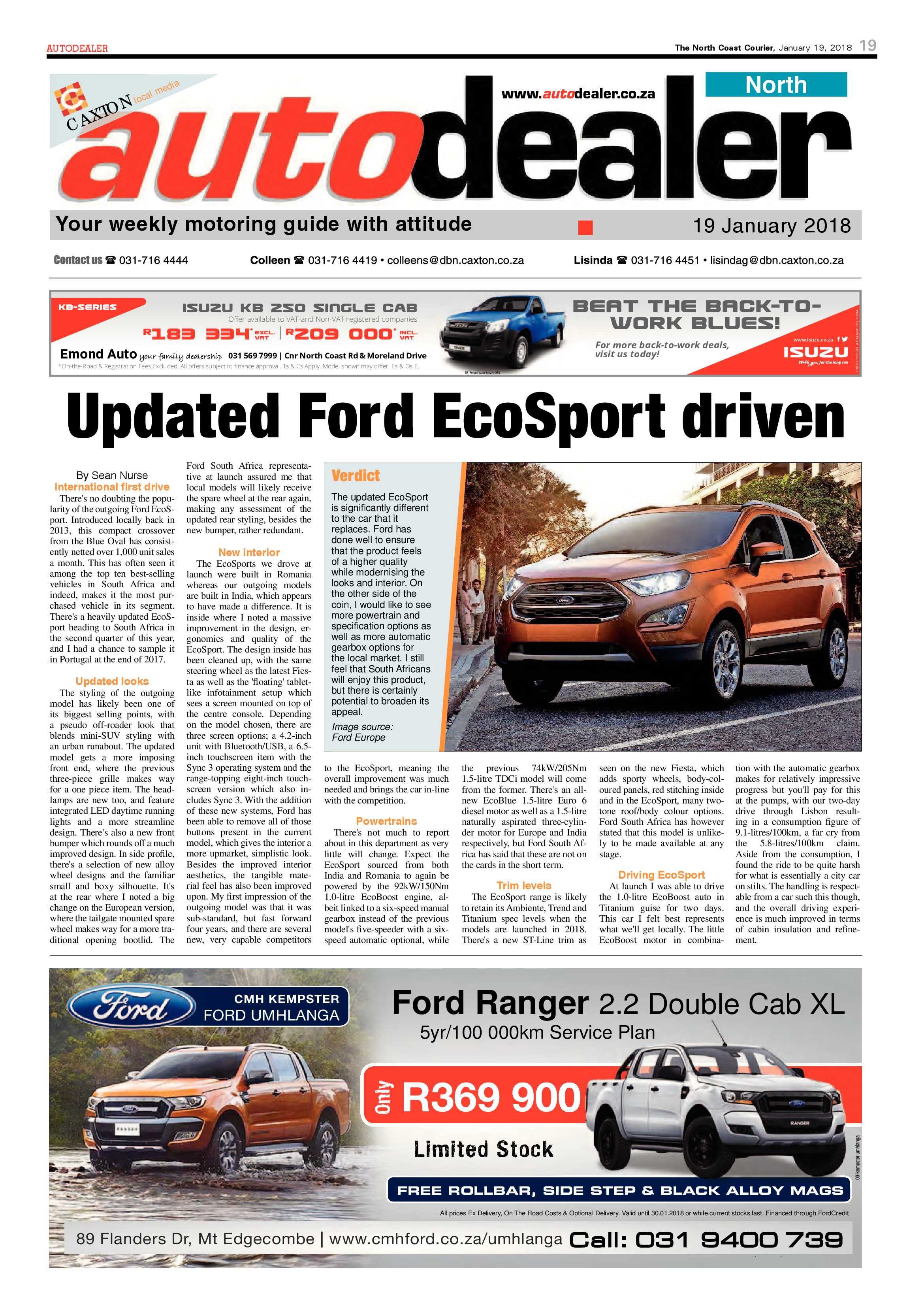 The North Coast Courier – 19 January 2018 page 19