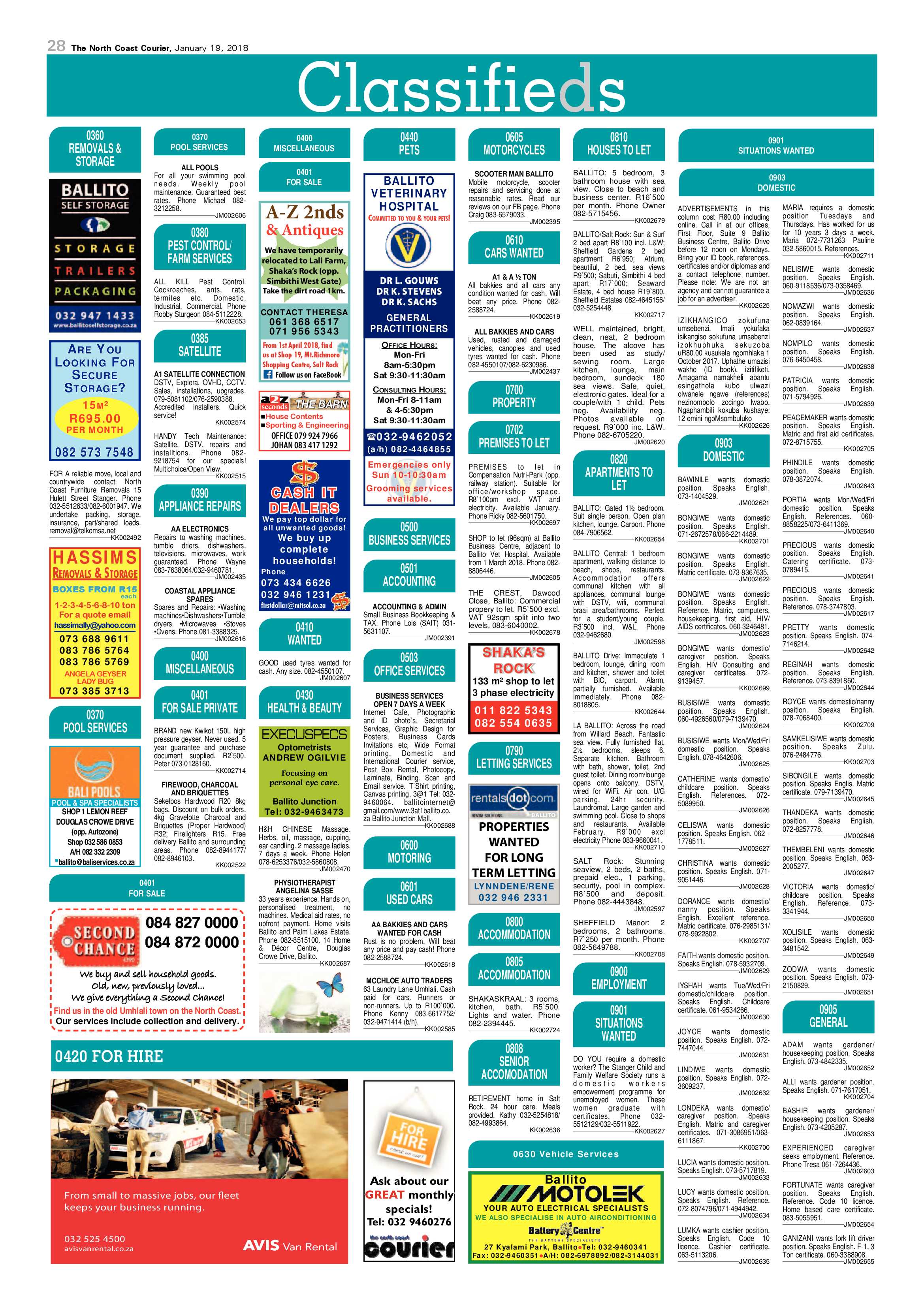 The North Coast Courier – 19 January 2018 page 28