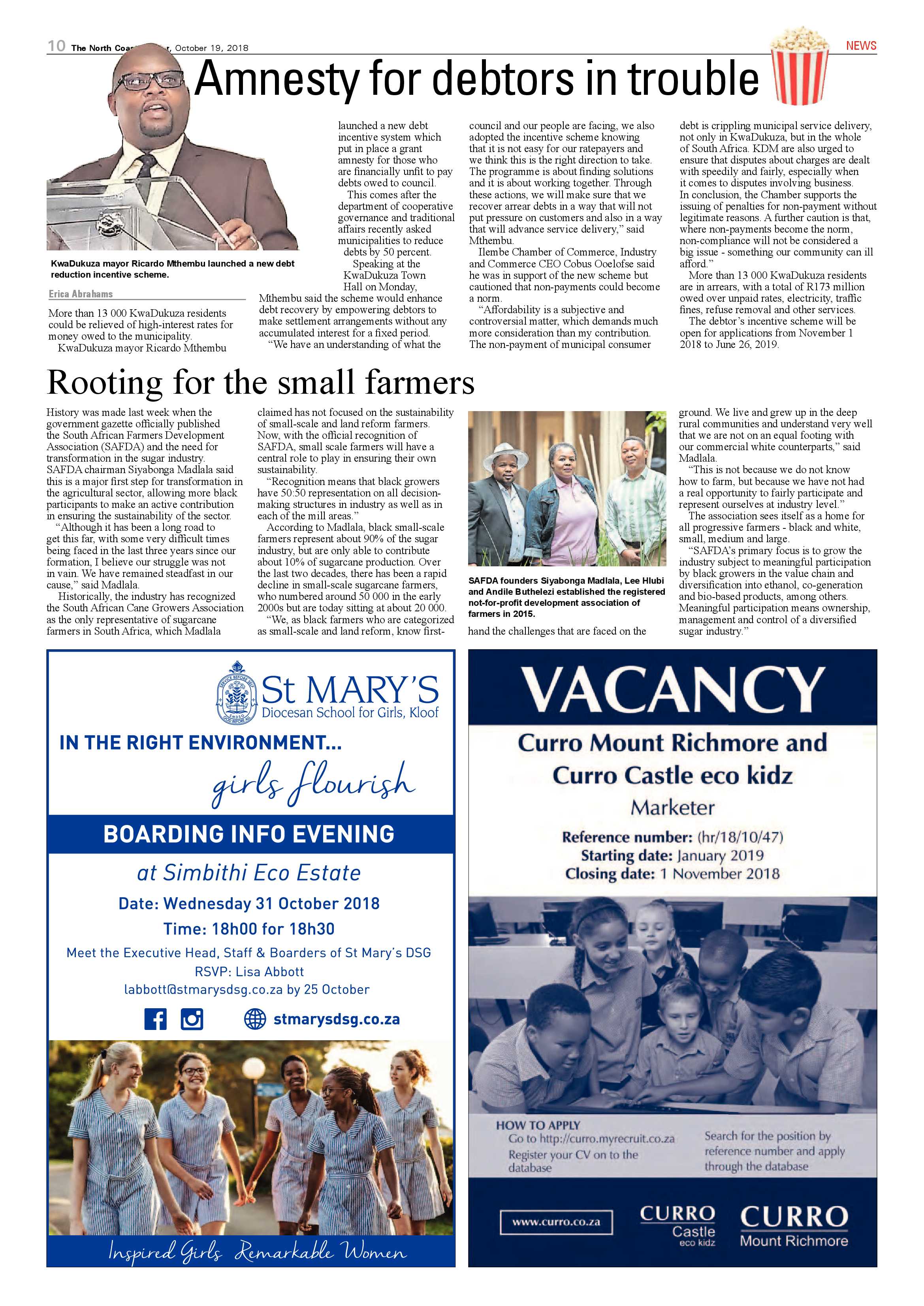 The North Coast Courier – 19 October 2018 page 10