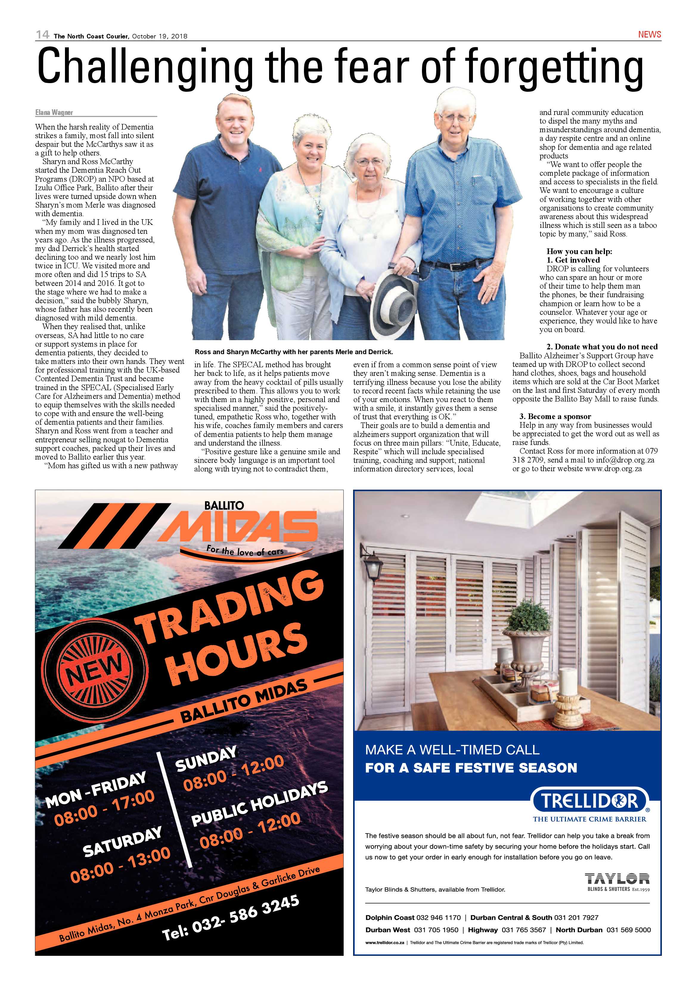 The North Coast Courier – 19 October 2018 page 14