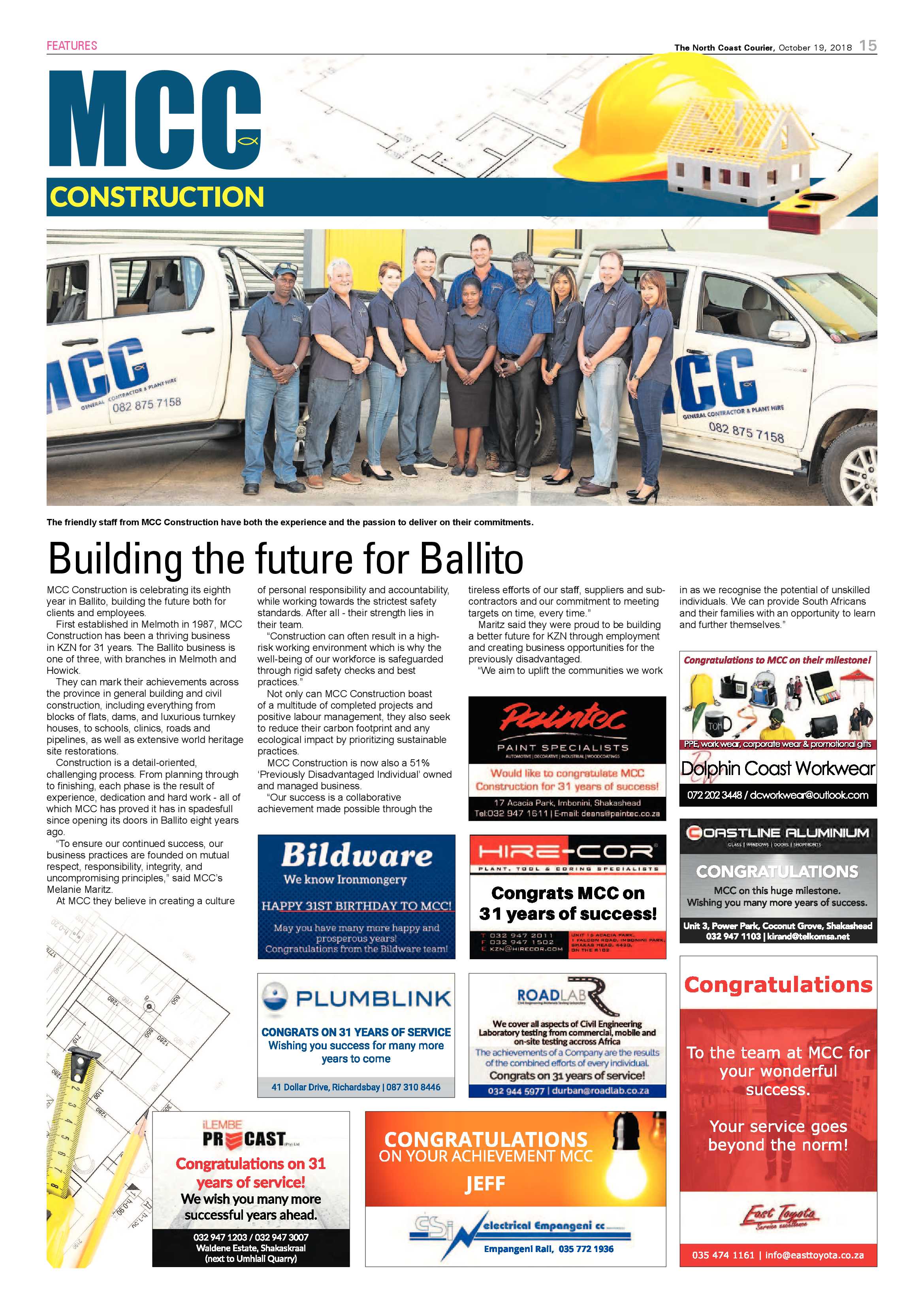 The North Coast Courier – 19 October 2018 page 15