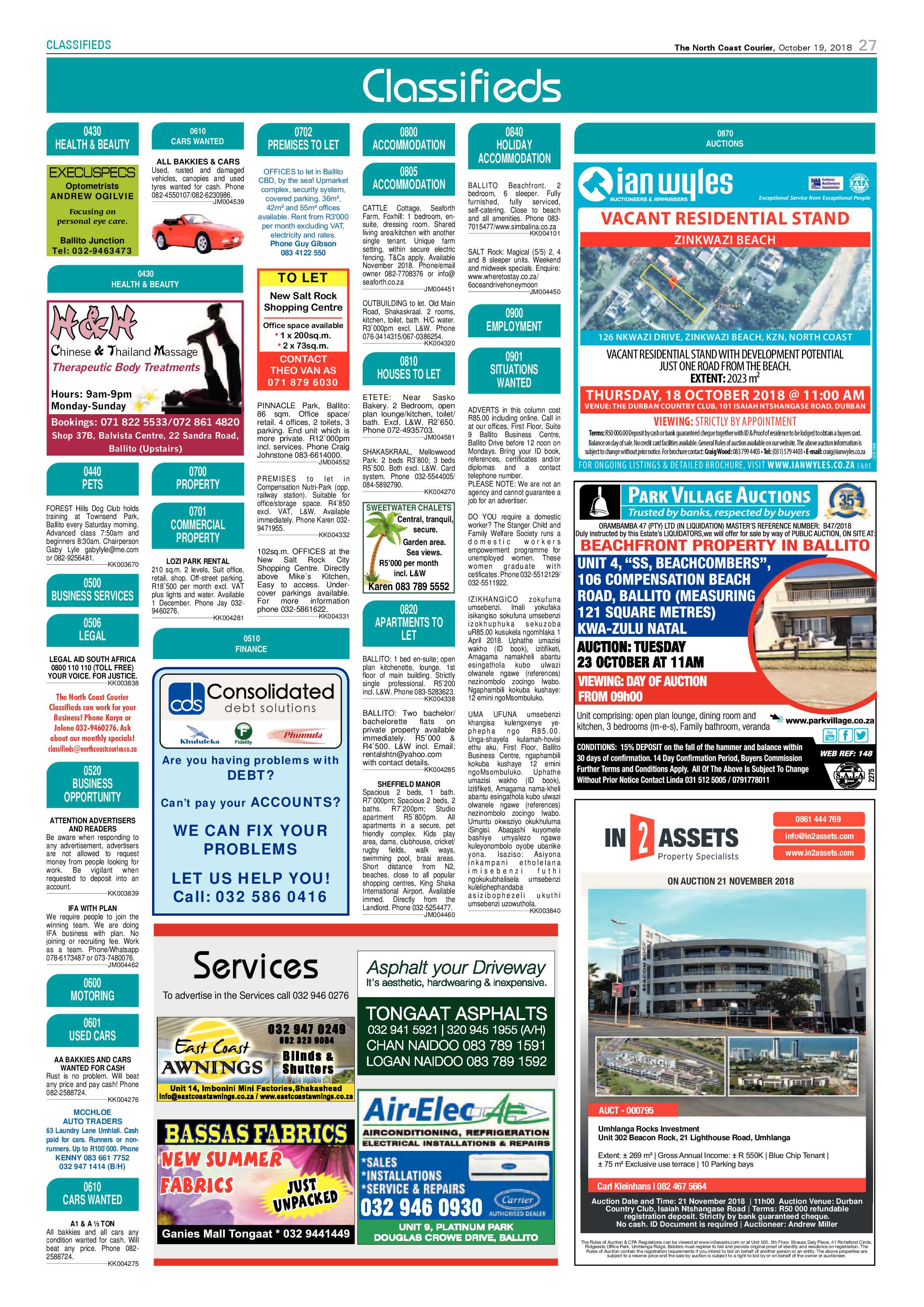 The North Coast Courier – 19 October 2018 page 27