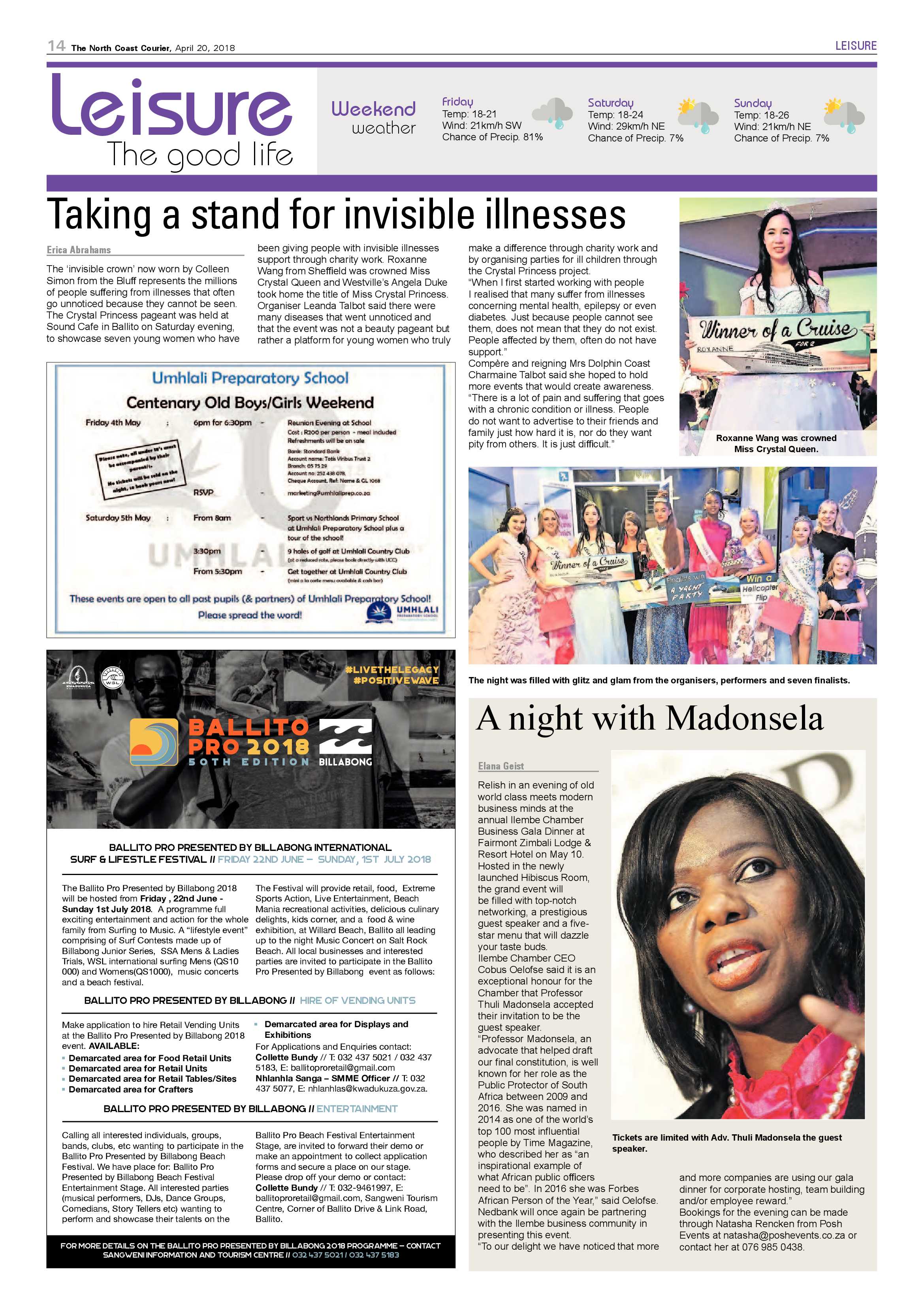 The North Coast Courier – 20 April 2018 page 14
