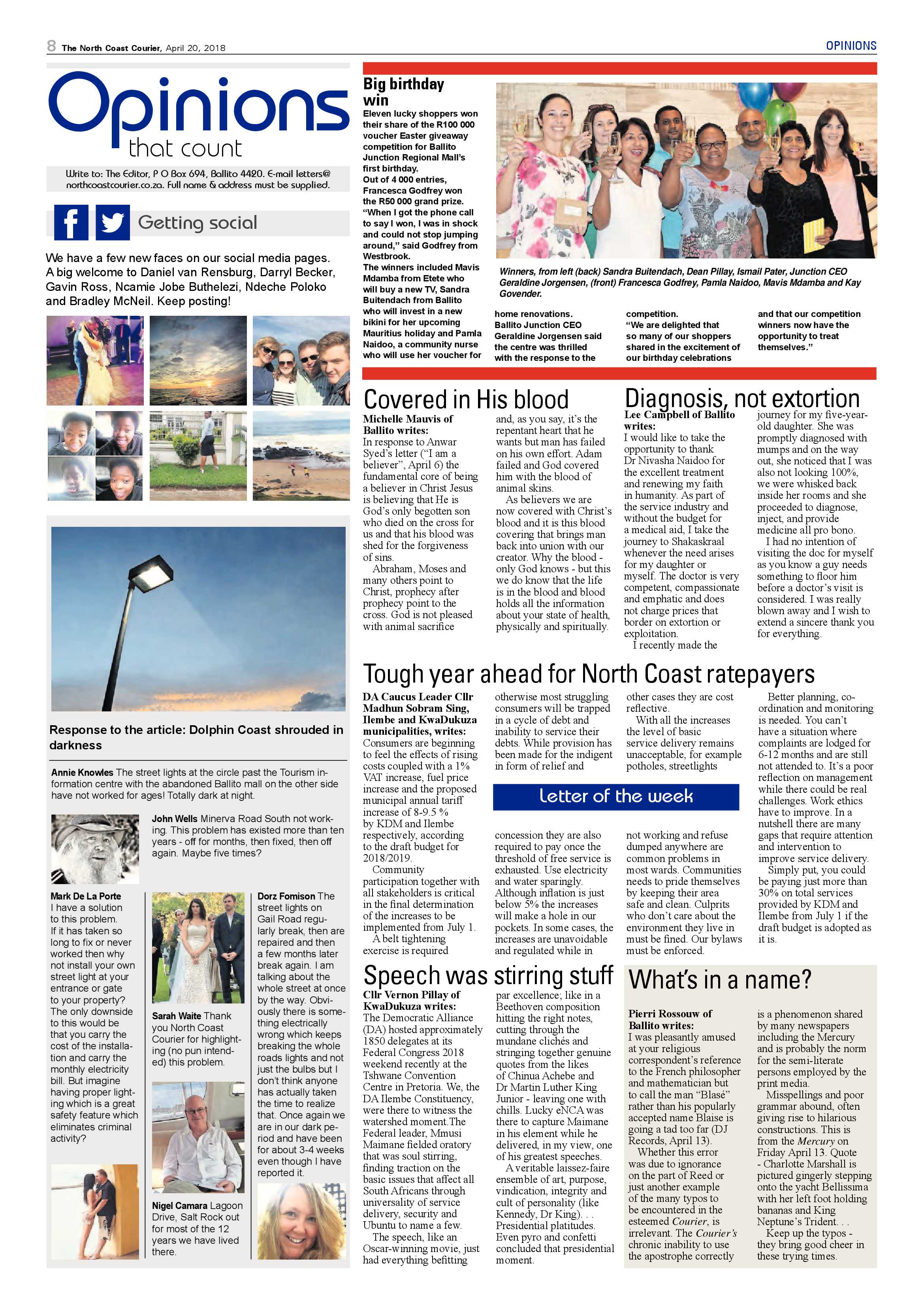 The North Coast Courier – 20 April 2018 page 8