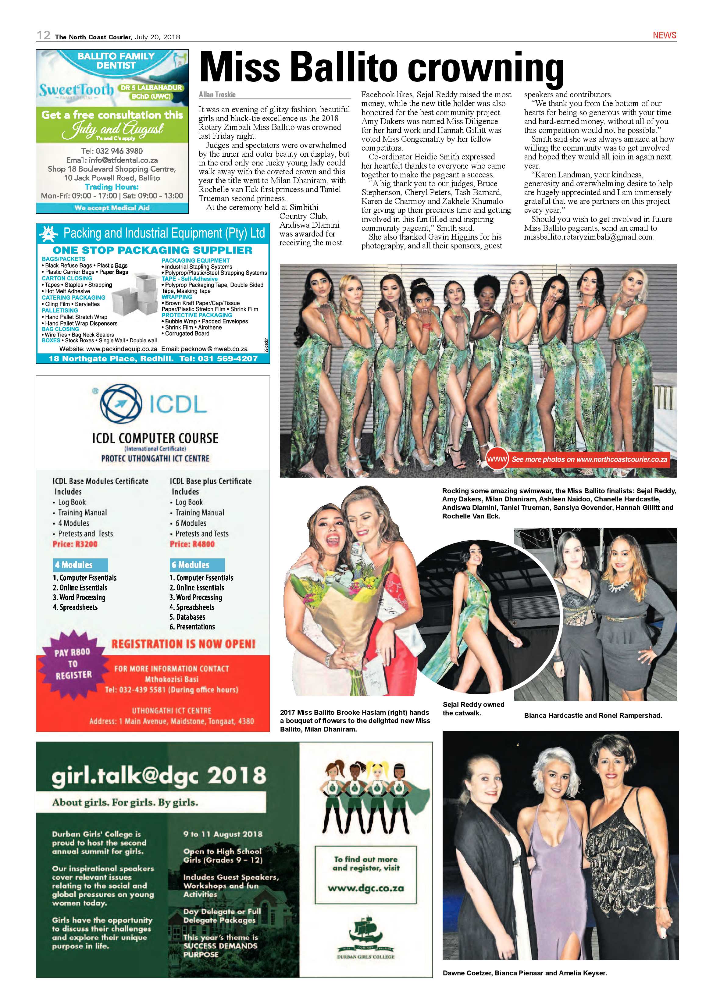 The North Coast Courier – 20 July 2018 page 12