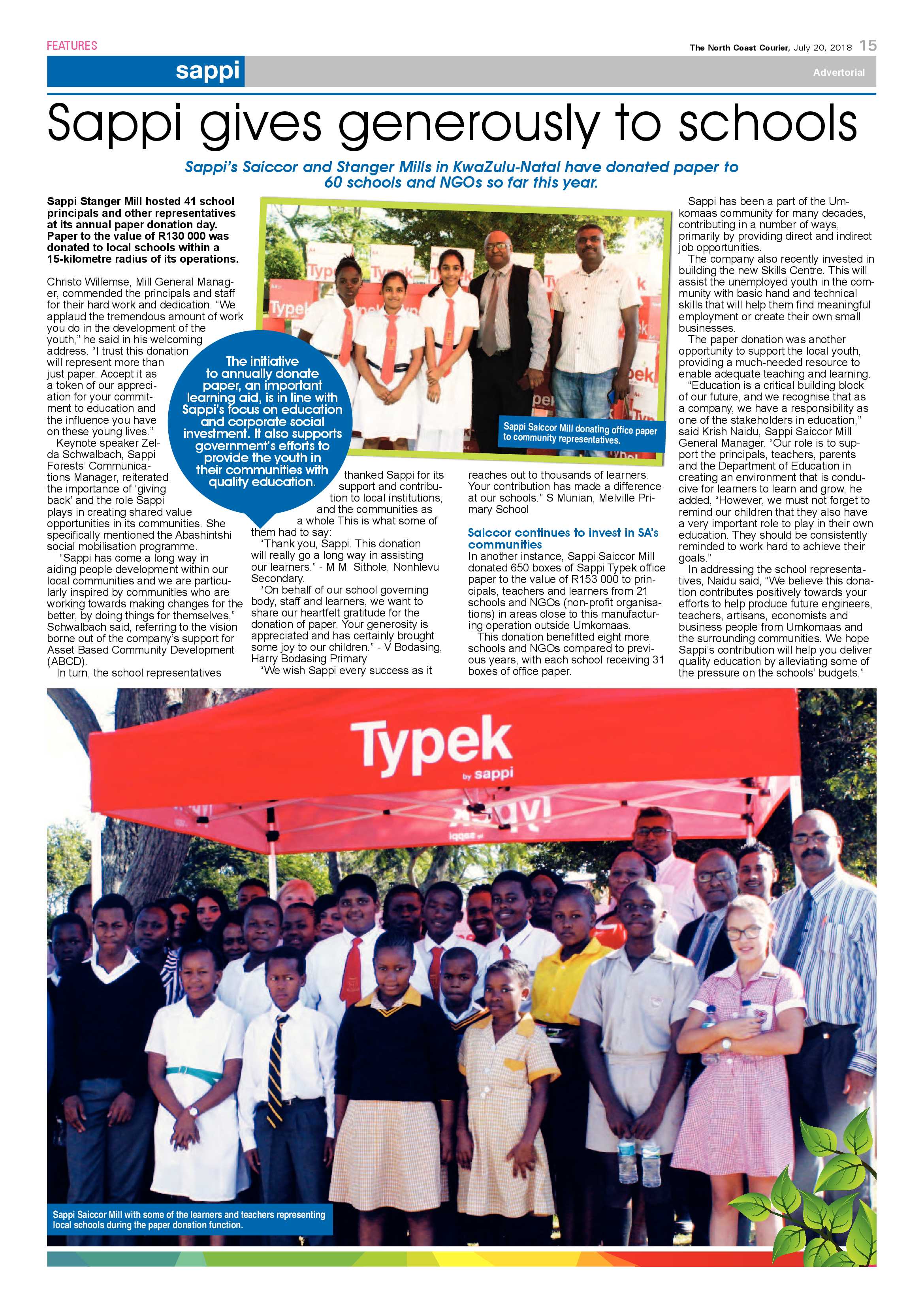 The North Coast Courier – 20 July 2018 page 15