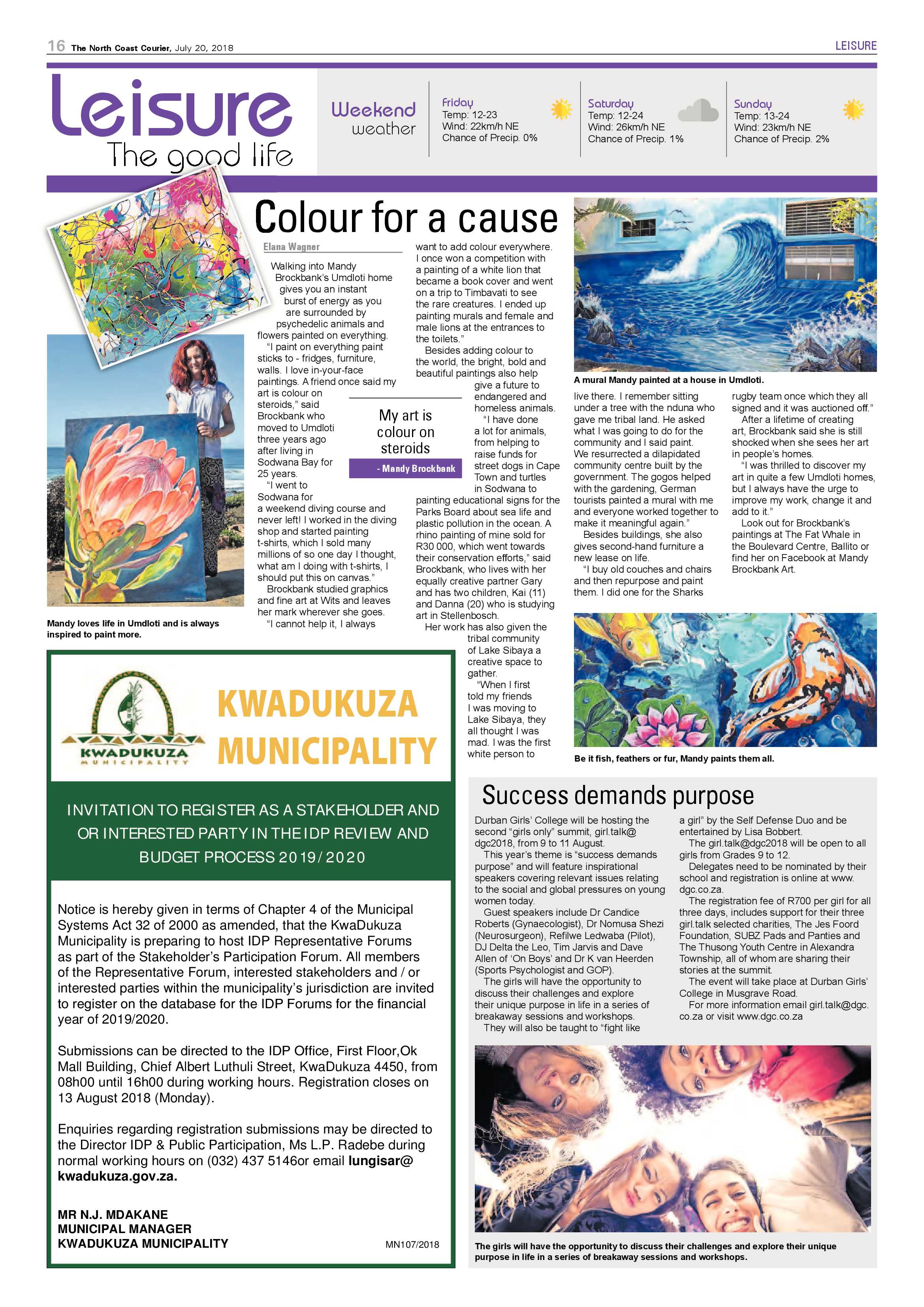 The North Coast Courier – 20 July 2018 page 16