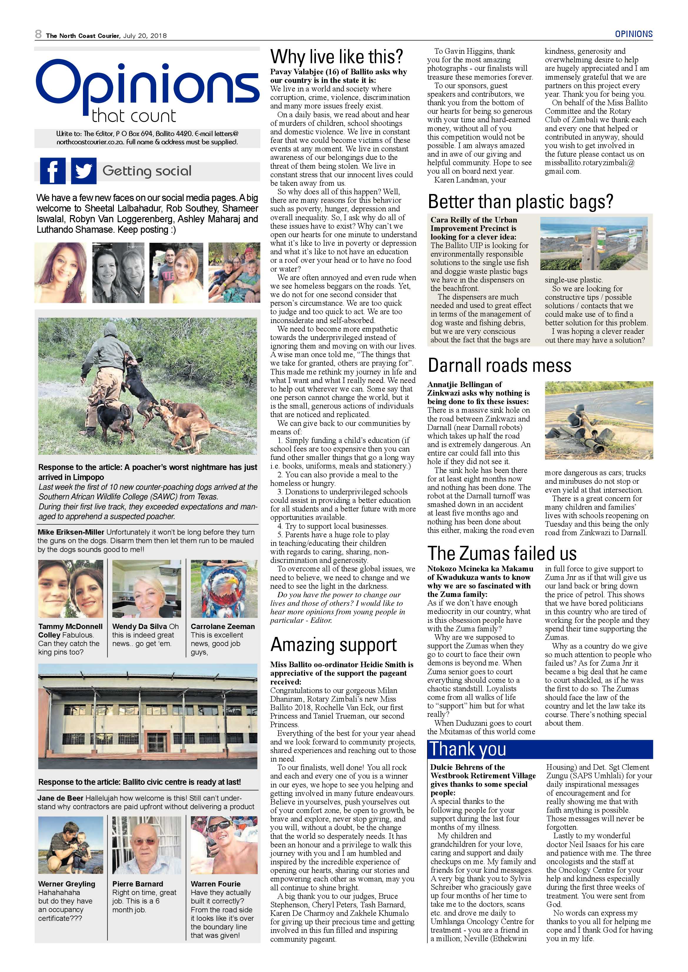 The North Coast Courier – 20 July 2018 page 8