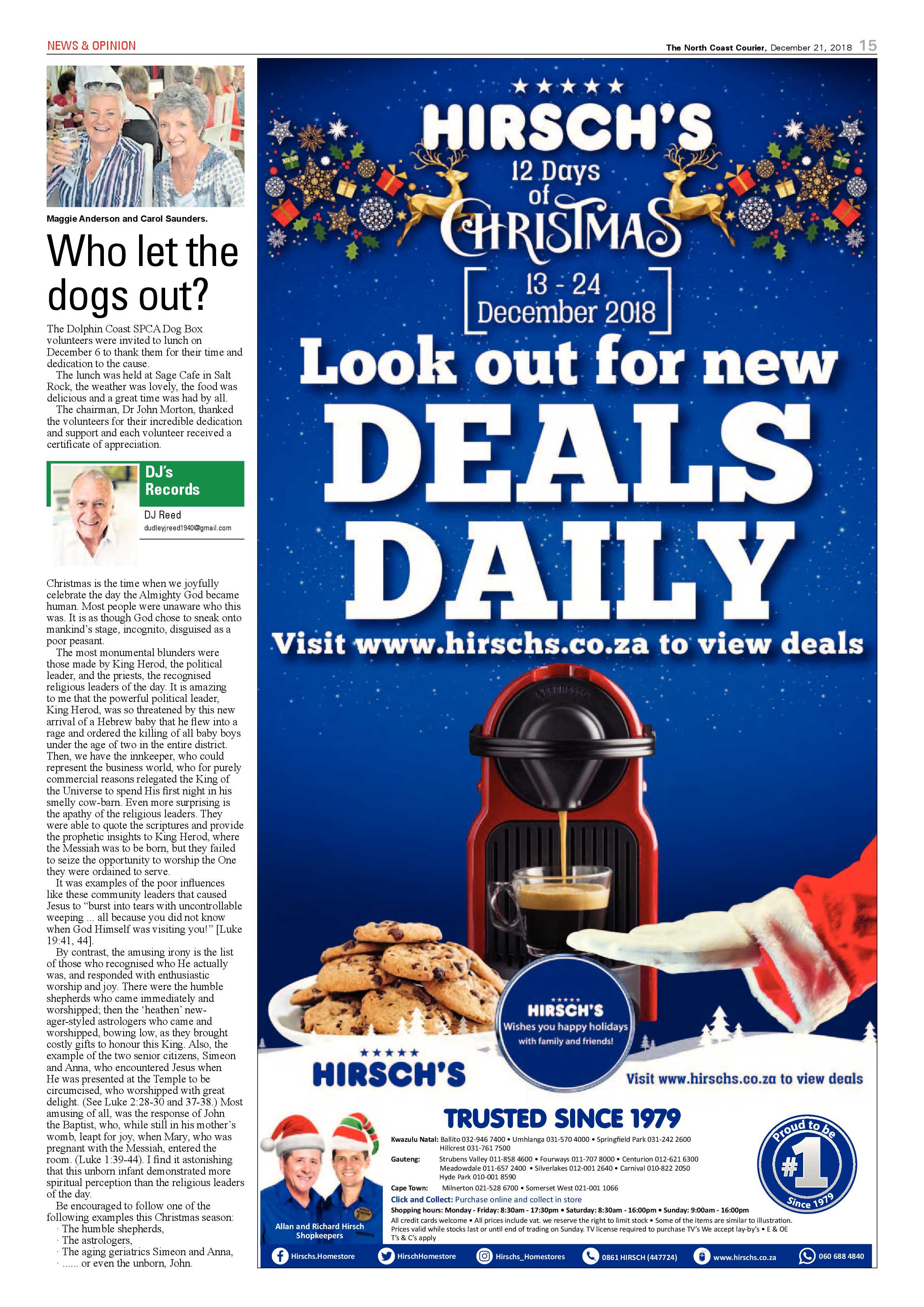 The North Coast Courier – 21 December 2018 page 15