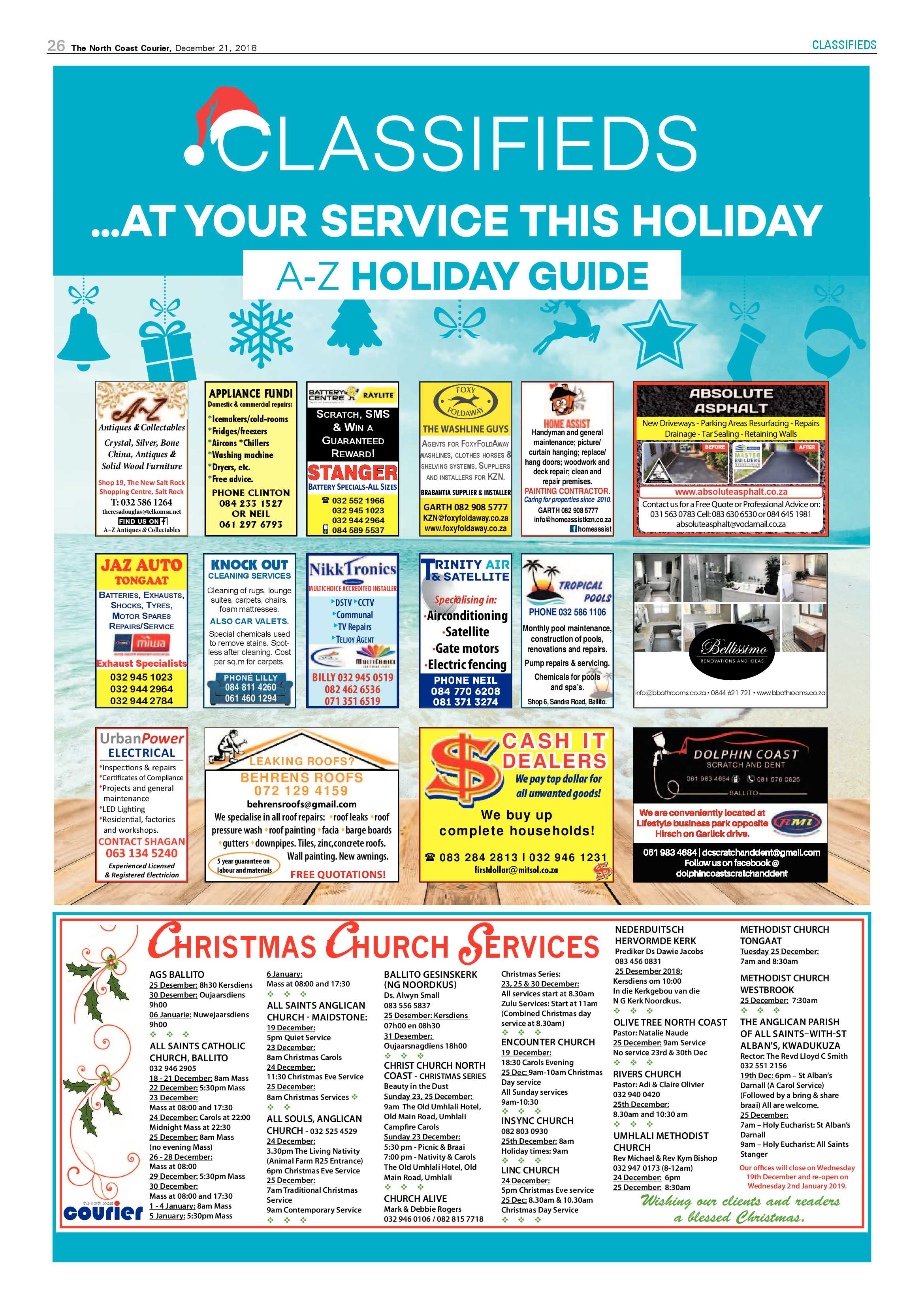 The North Coast Courier – 21 December 2018 page 26