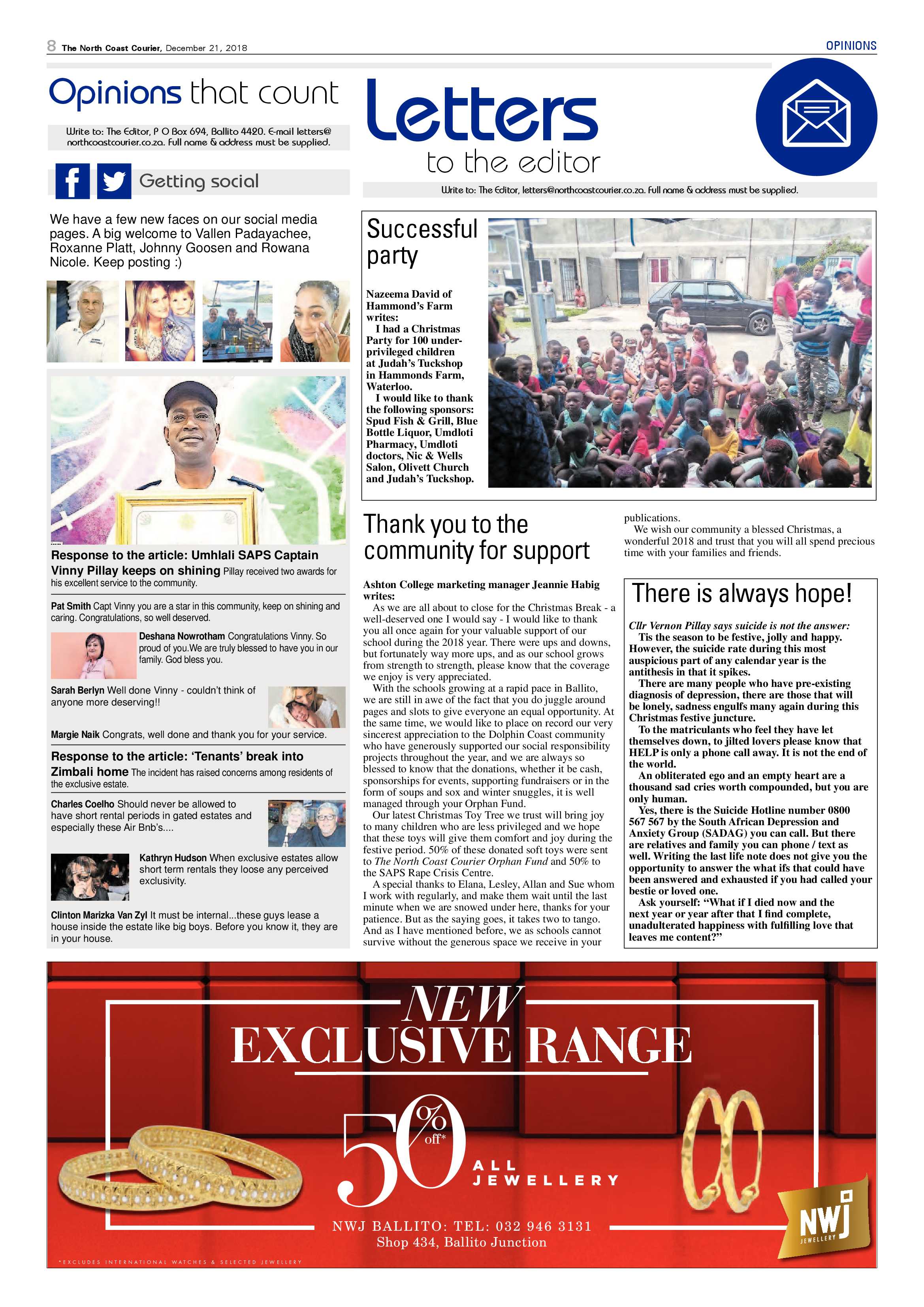 The North Coast Courier – 21 December 2018 page 8