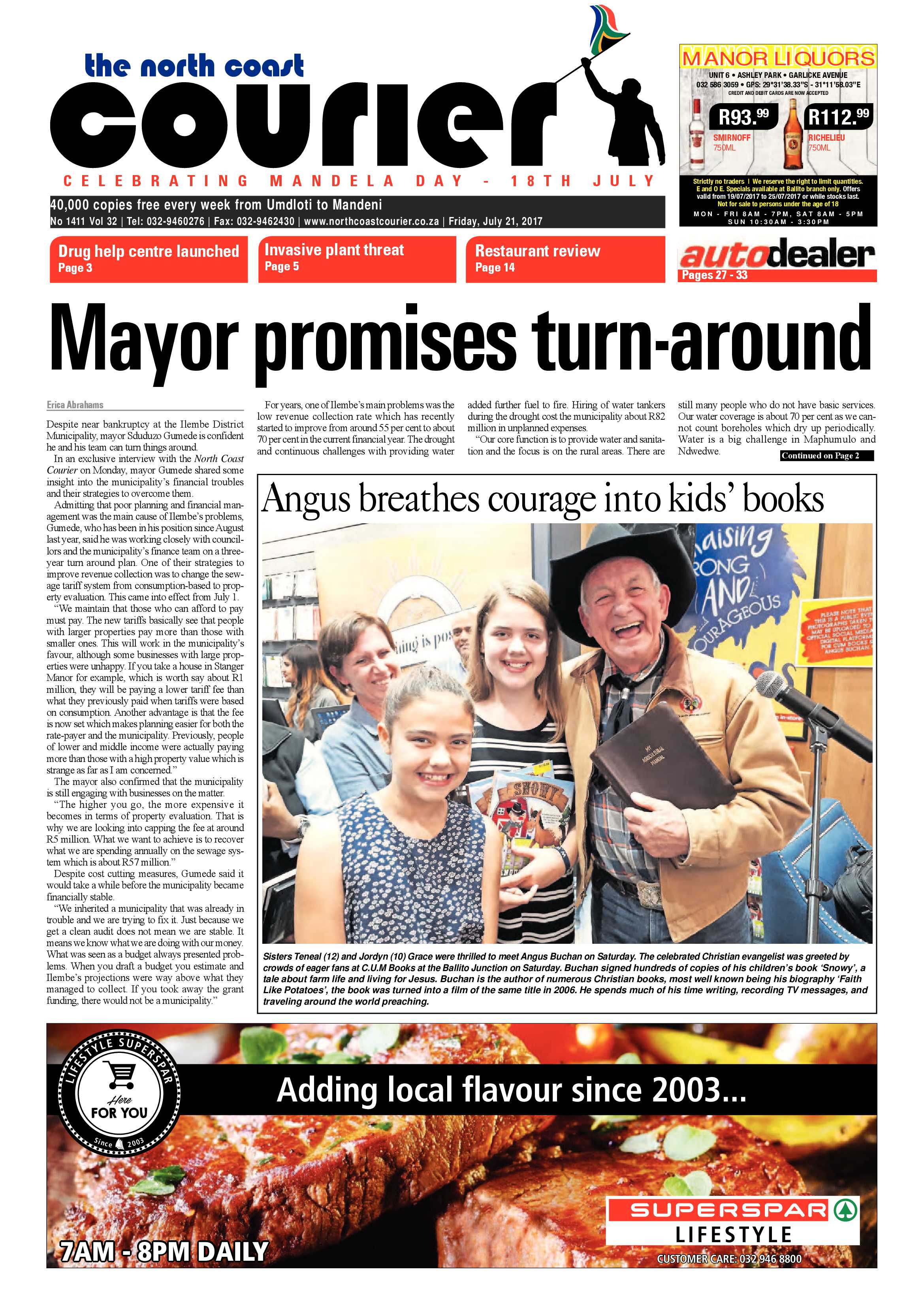 The North Coast Courier – 21 July 2017 page 1
