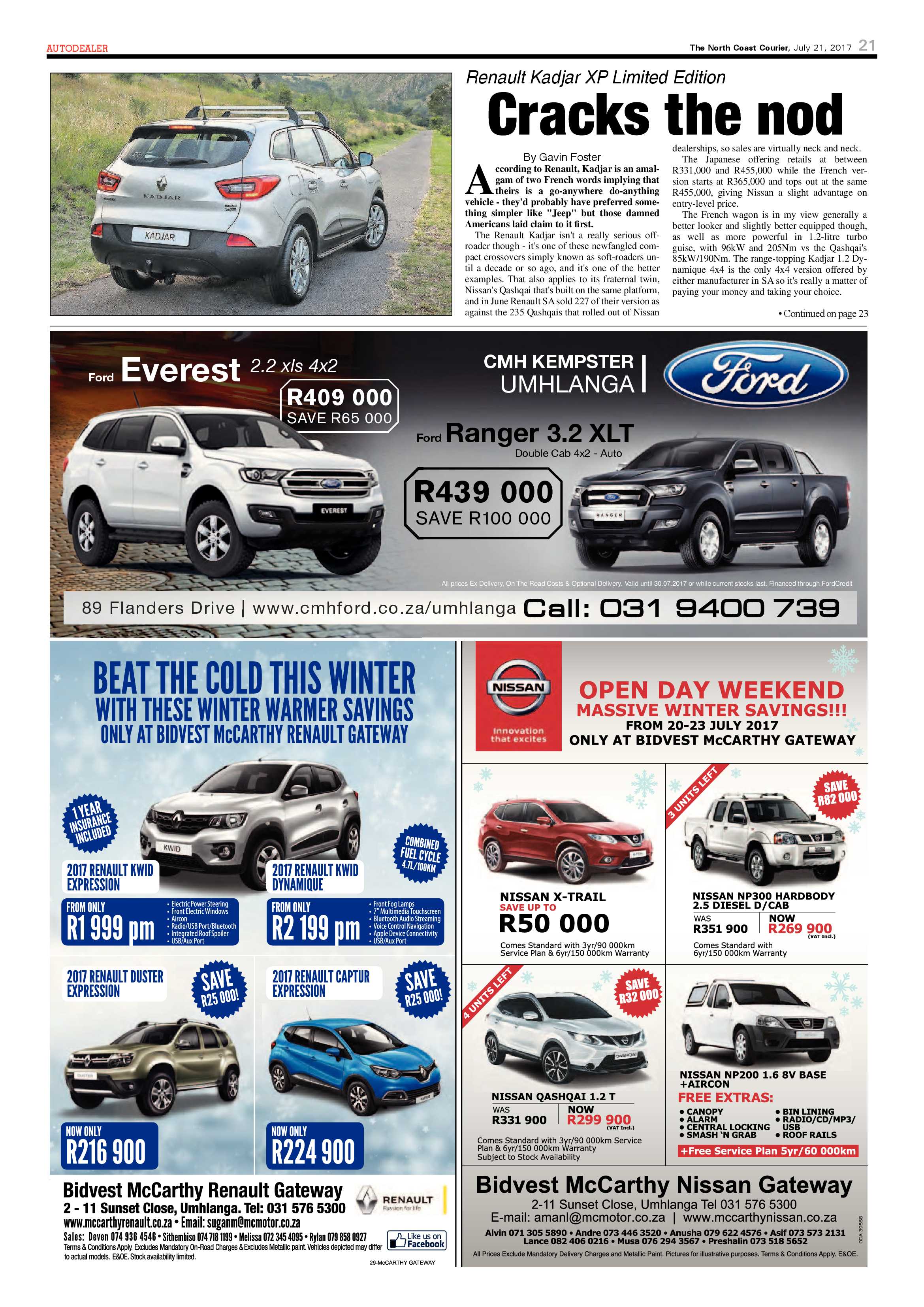 The North Coast Courier – 21 July 2017 page 21