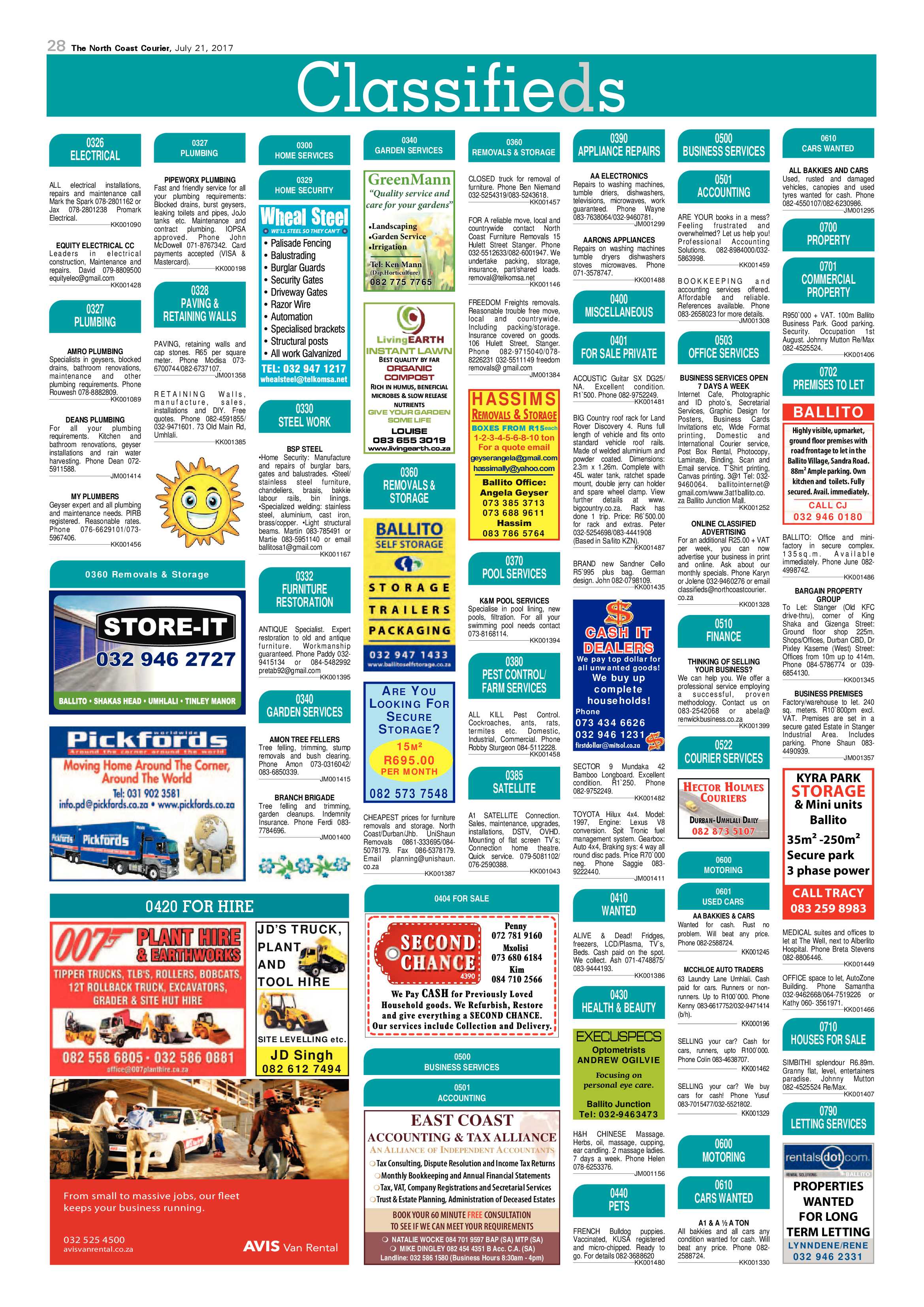 The North Coast Courier – 21 July 2017 page 28