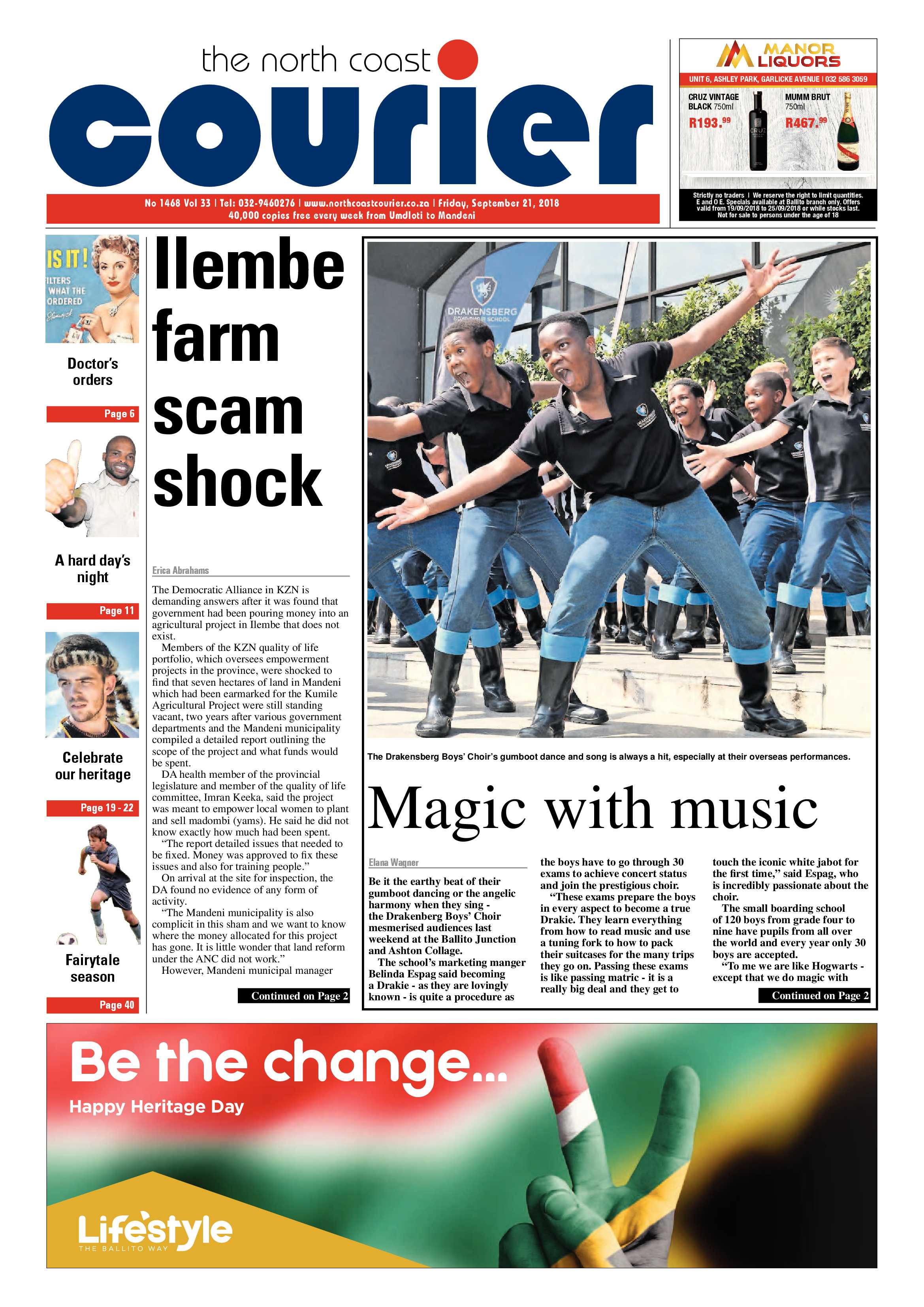 The North Coast Courier – 21 September 2018 page 1