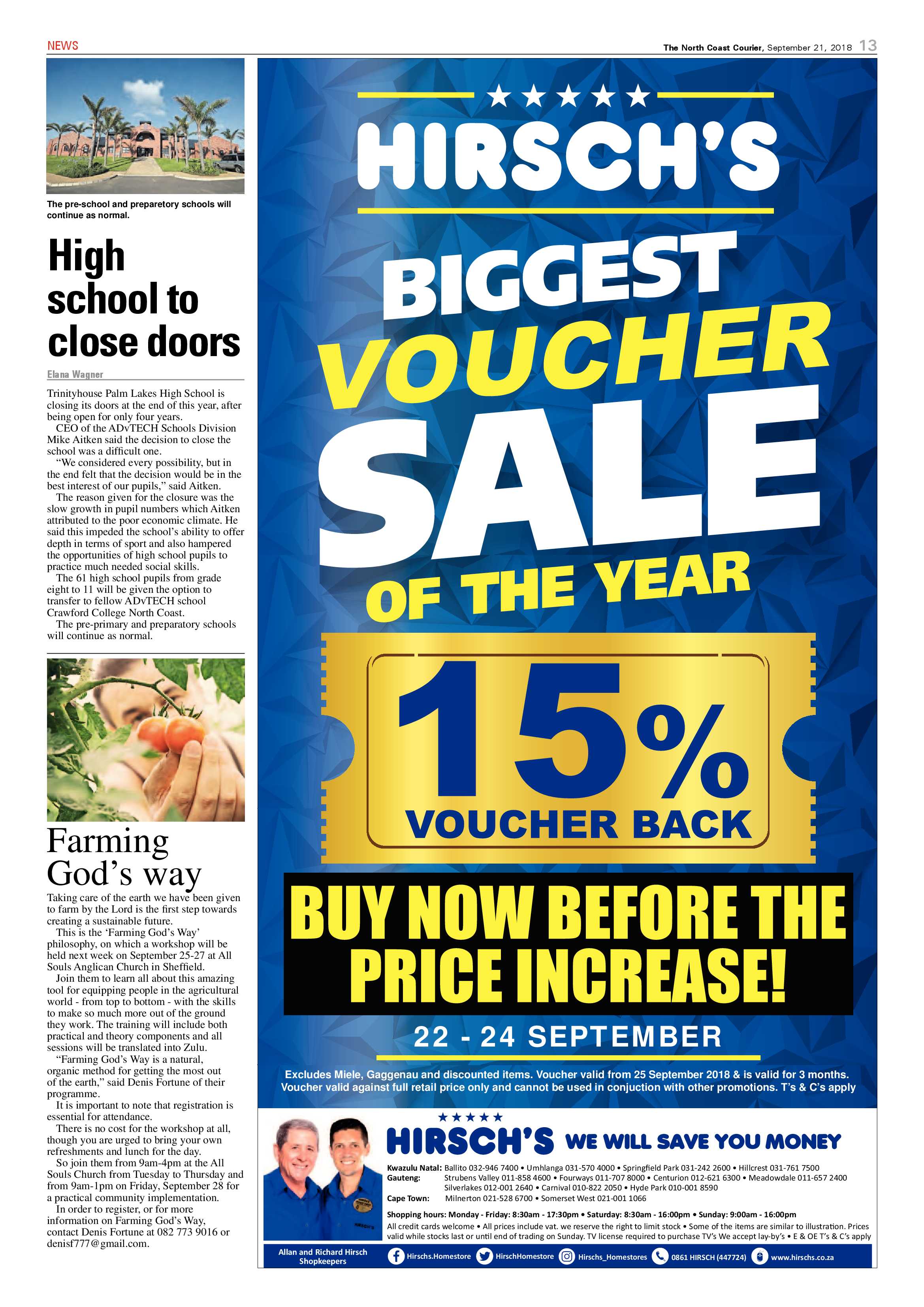 The North Coast Courier – 21 September 2018 page 13