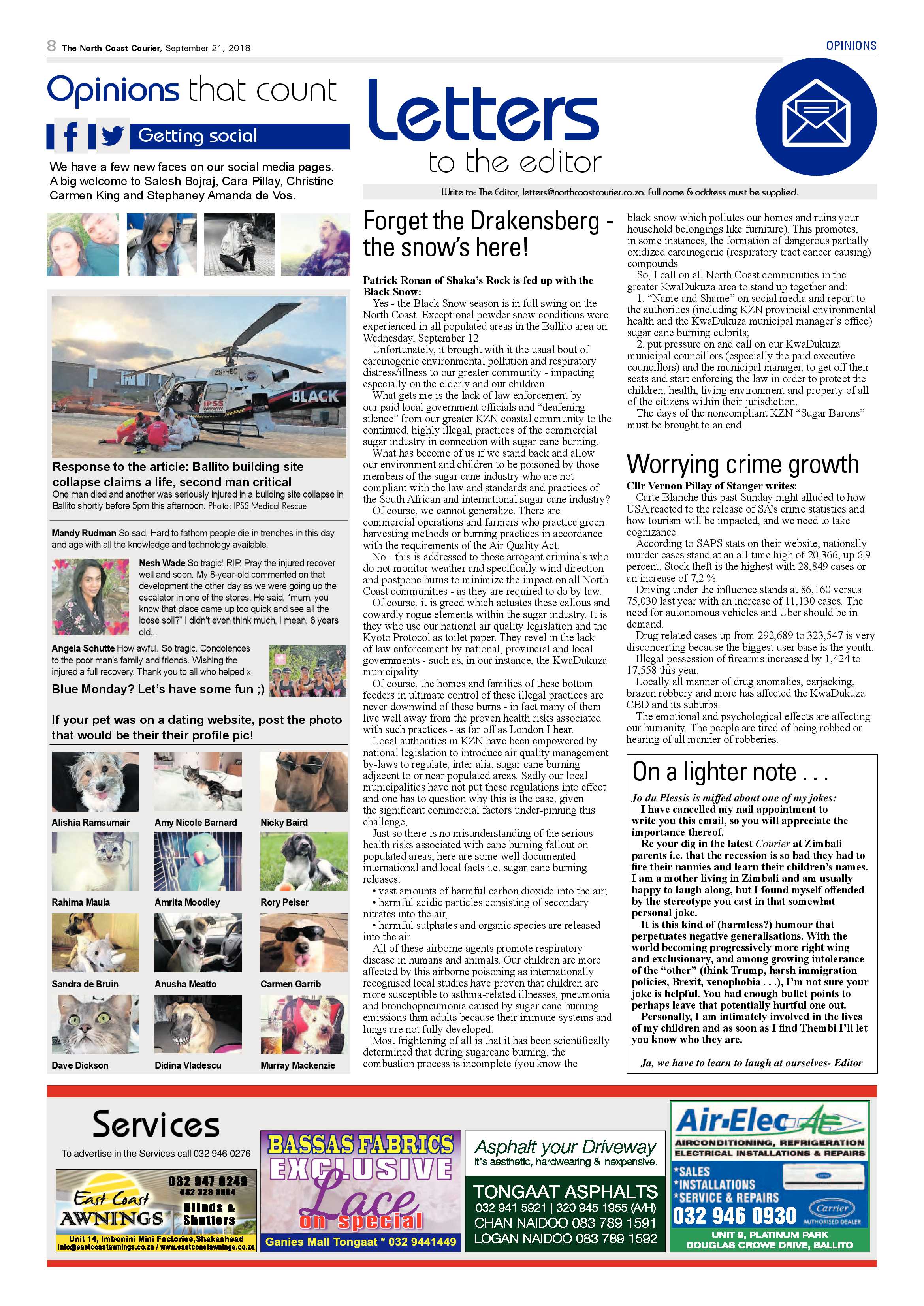 The North Coast Courier – 21 September 2018 page 8