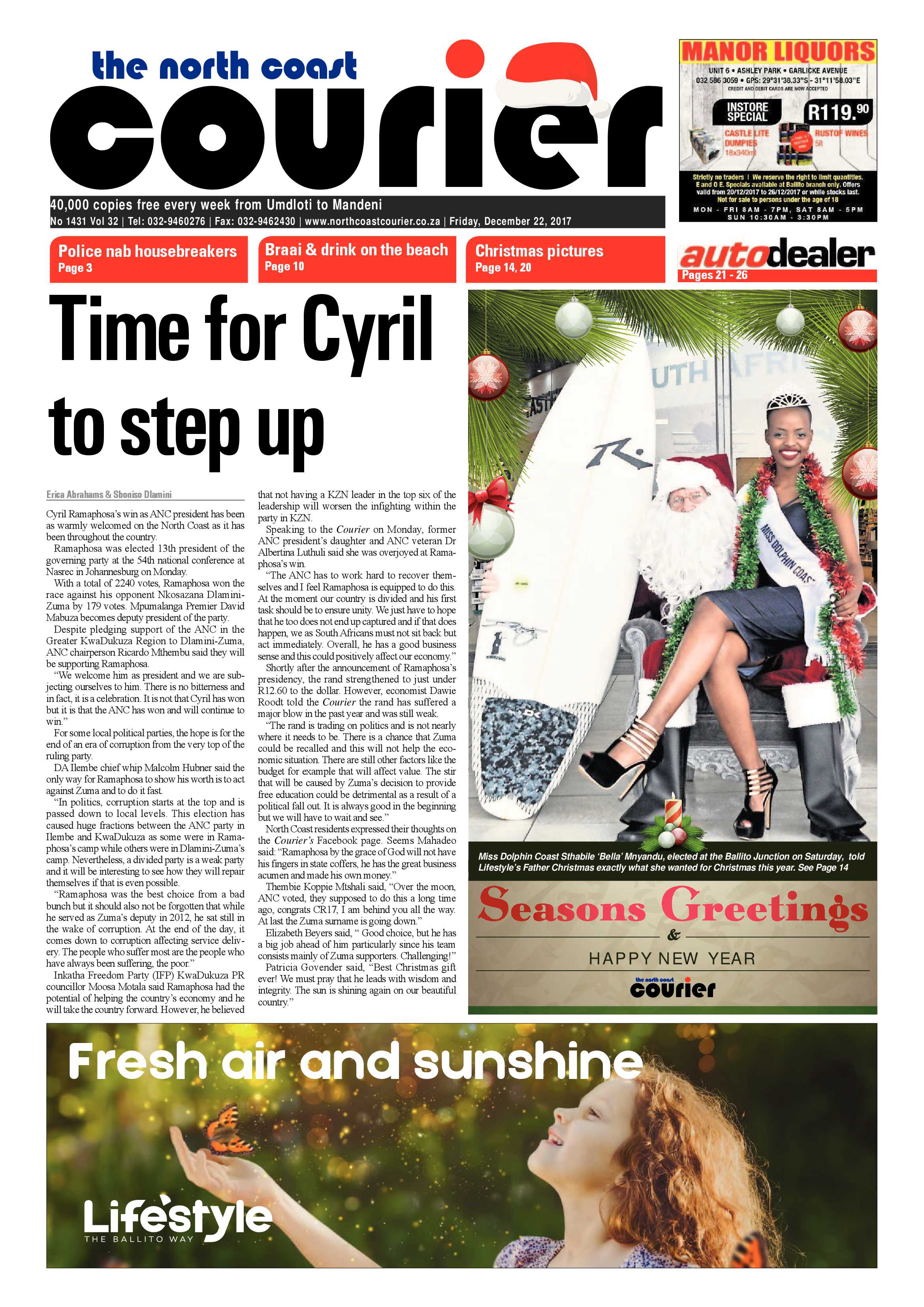 The North Coast Courier – 22 December 2017 page 1