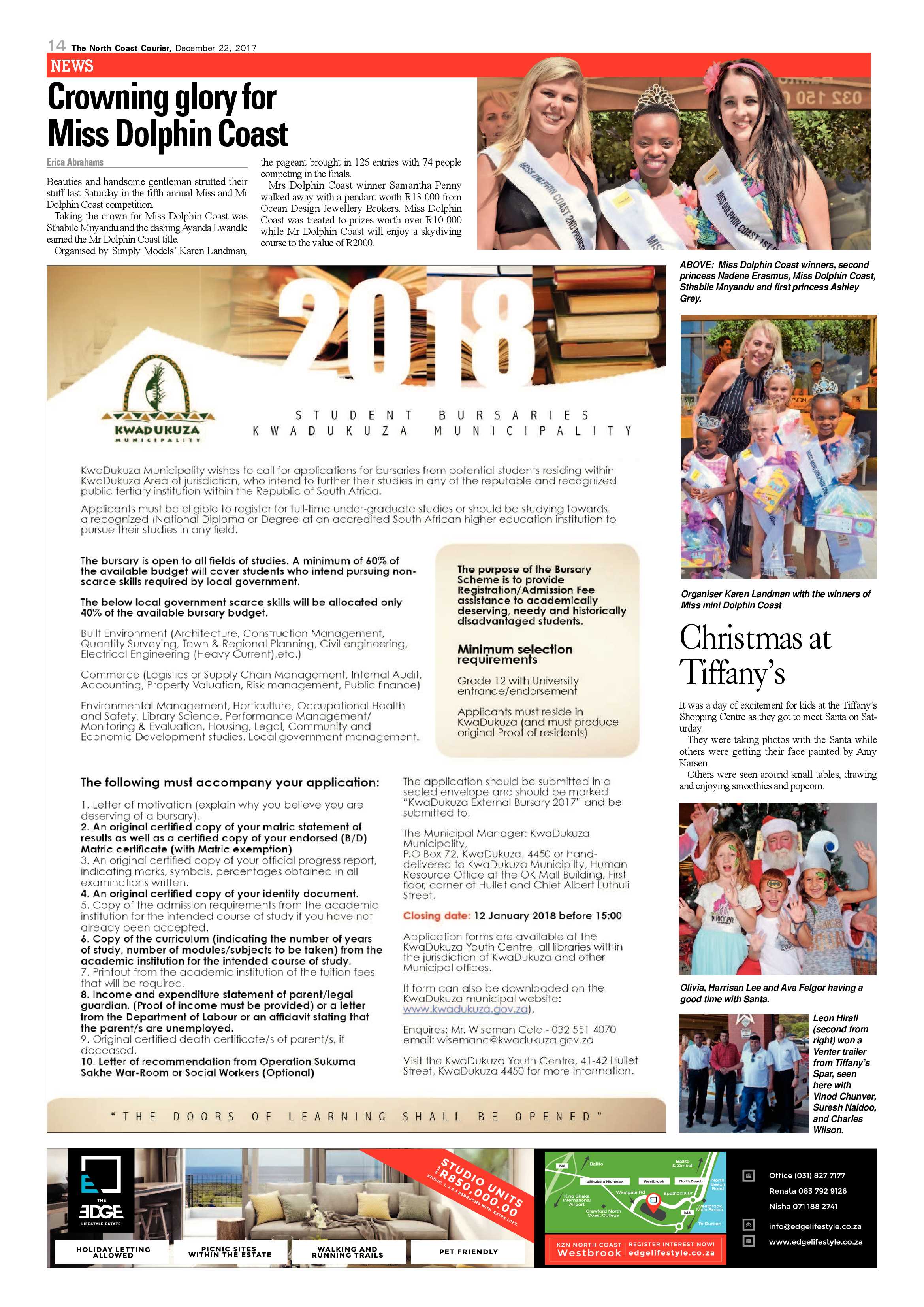 The North Coast Courier – 22 December 2017 page 14