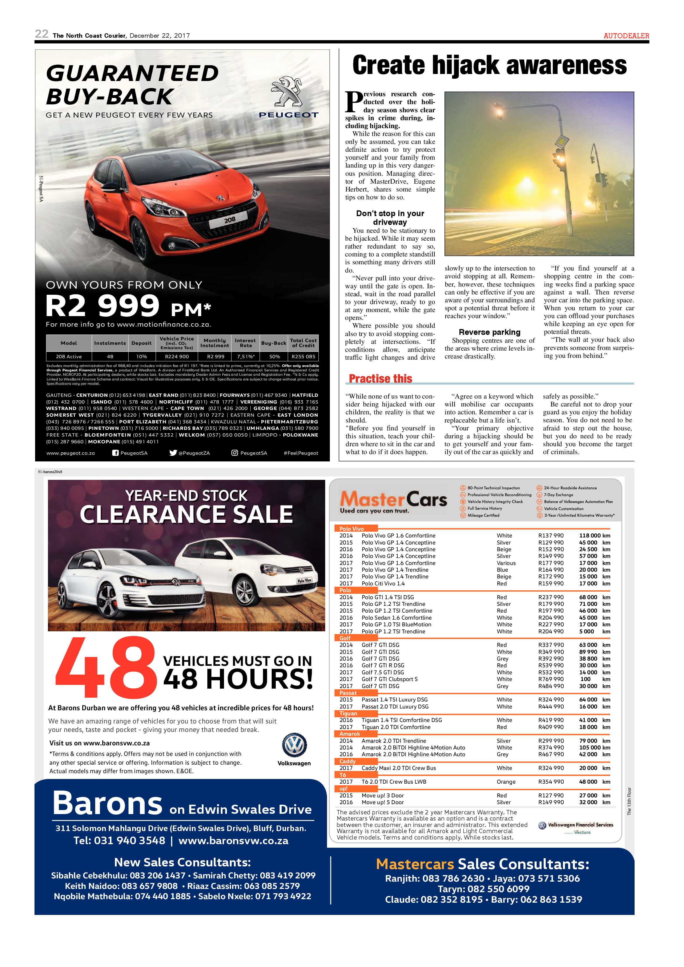 The North Coast Courier – 22 December 2017 page 22
