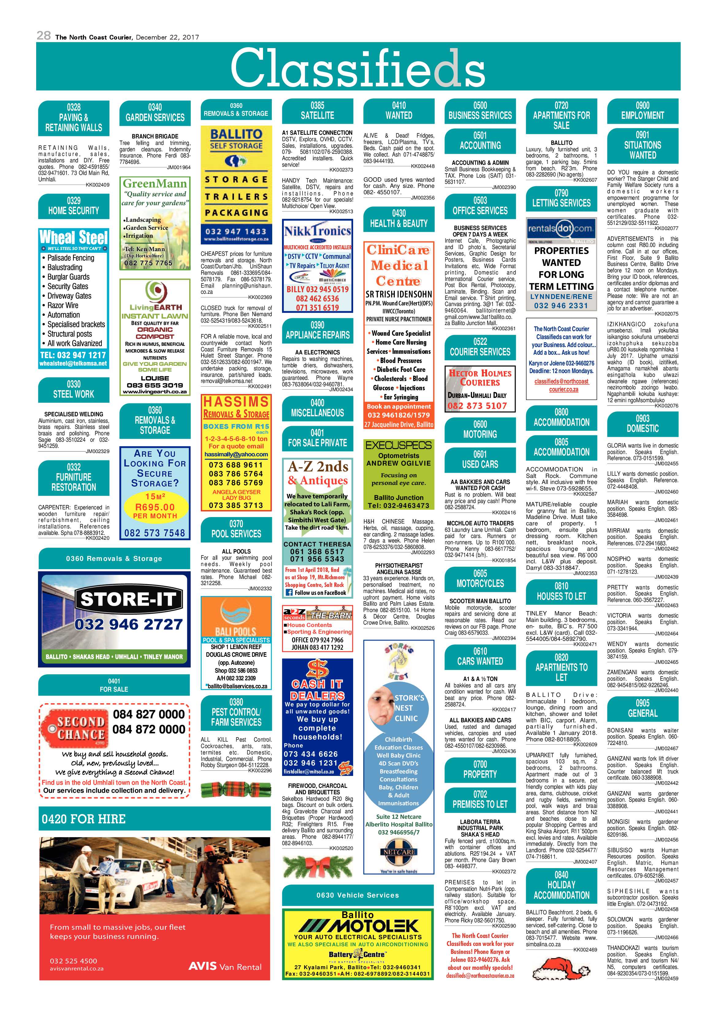 The North Coast Courier – 22 December 2017 page 28
