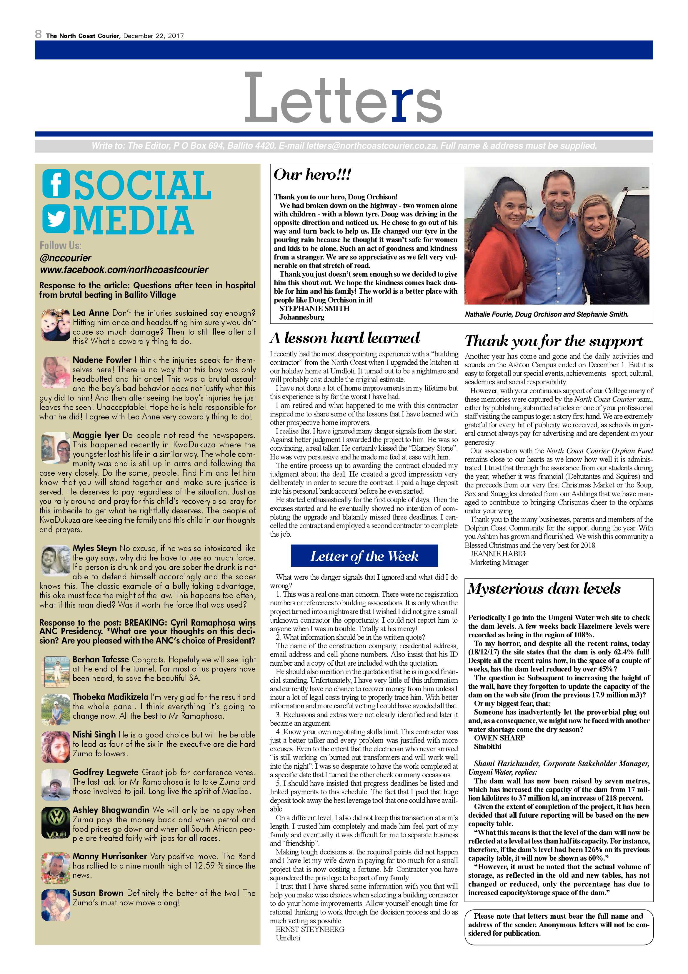 The North Coast Courier – 22 December 2017 page 8