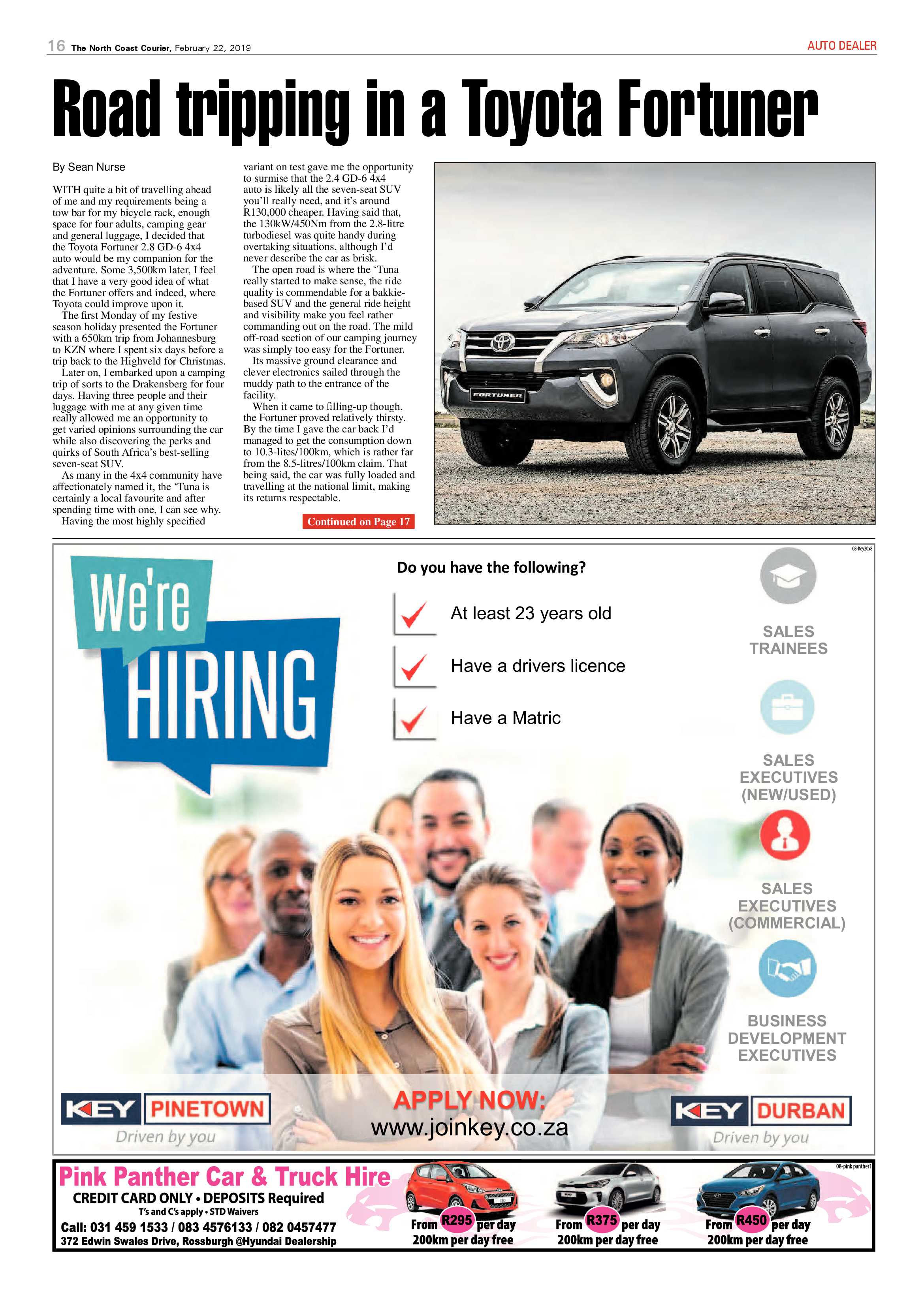 The North Coast Courier – 22 February 2019 page 16