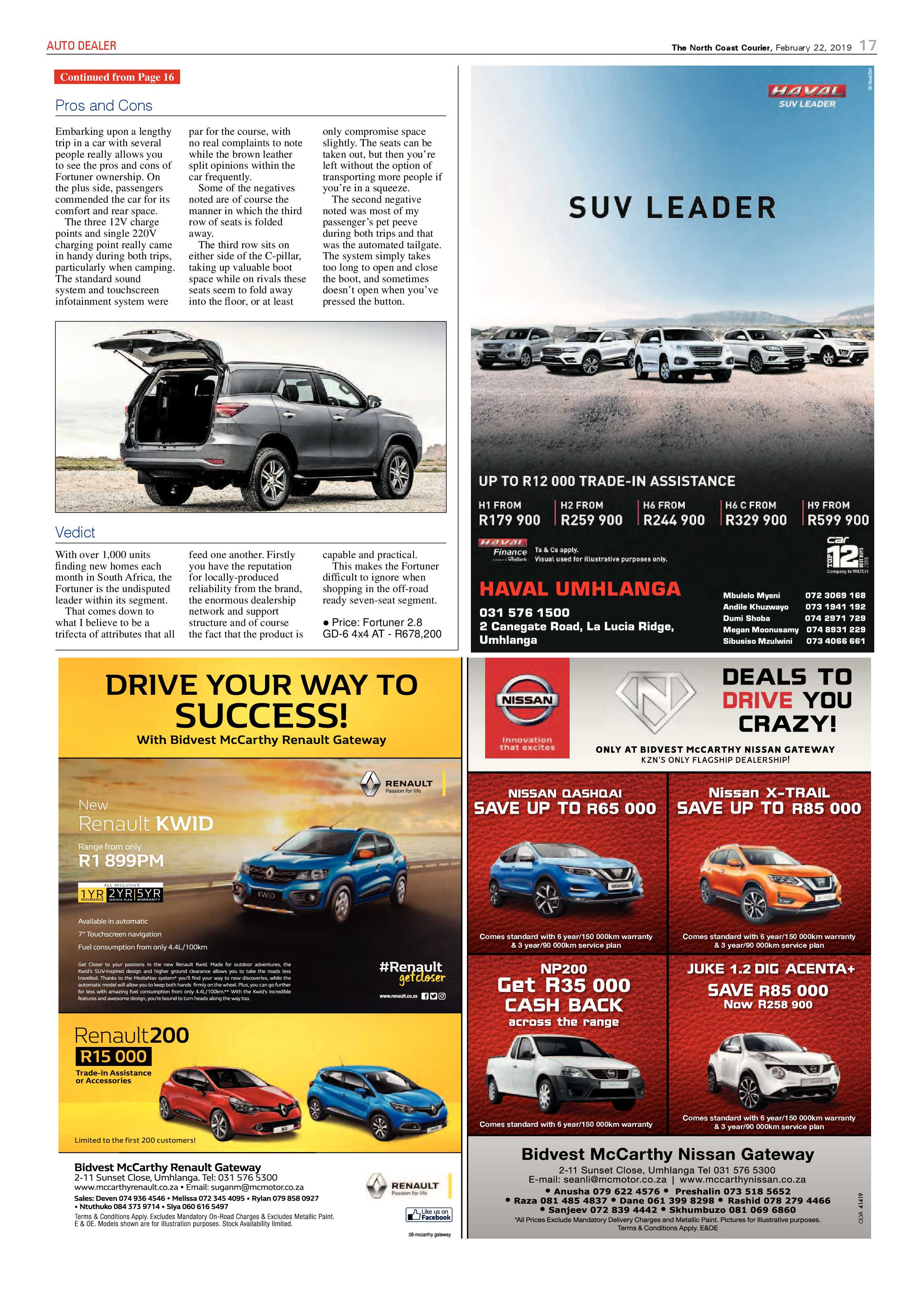The North Coast Courier – 22 February 2019 page 17