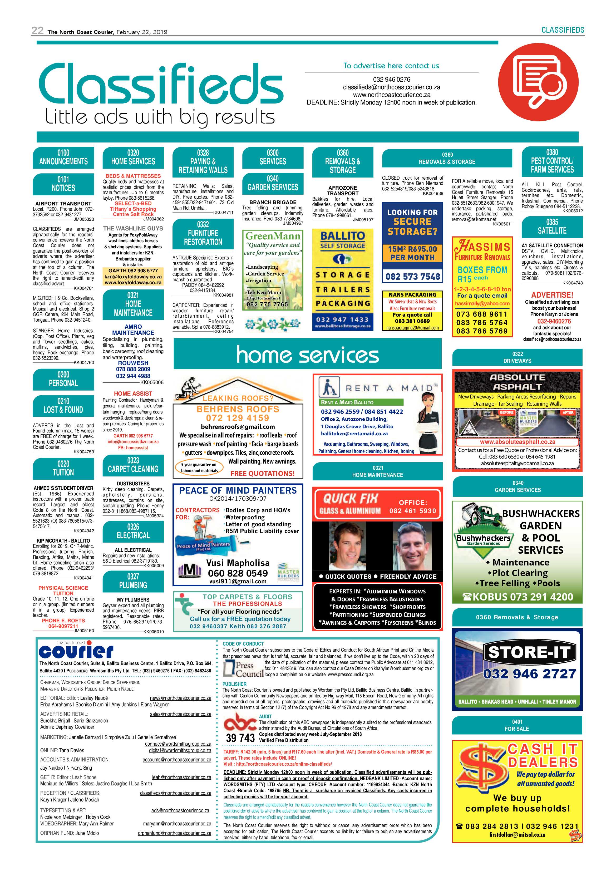 The North Coast Courier – 22 February 2019 page 22