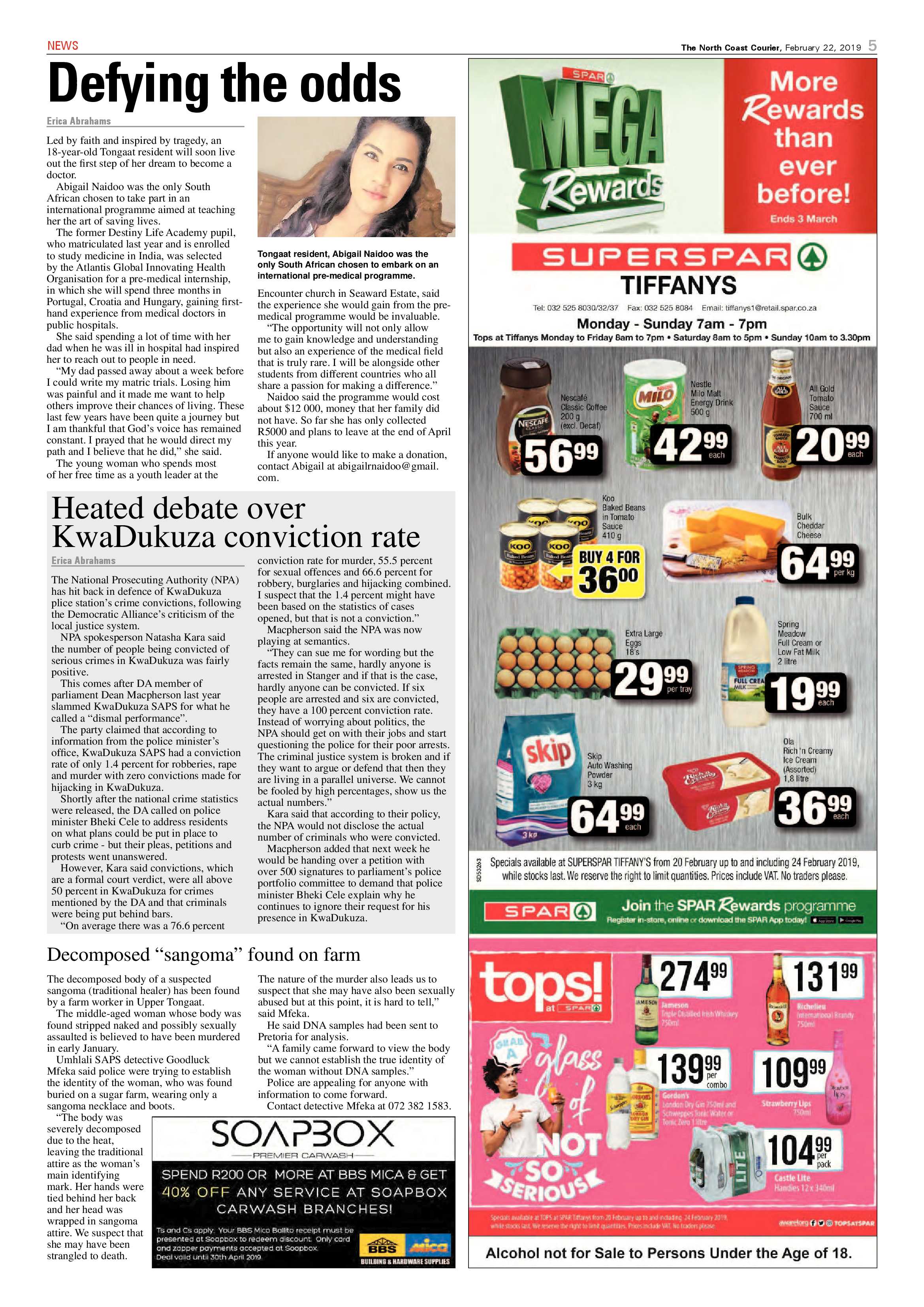 The North Coast Courier – 22 February 2019 page 5