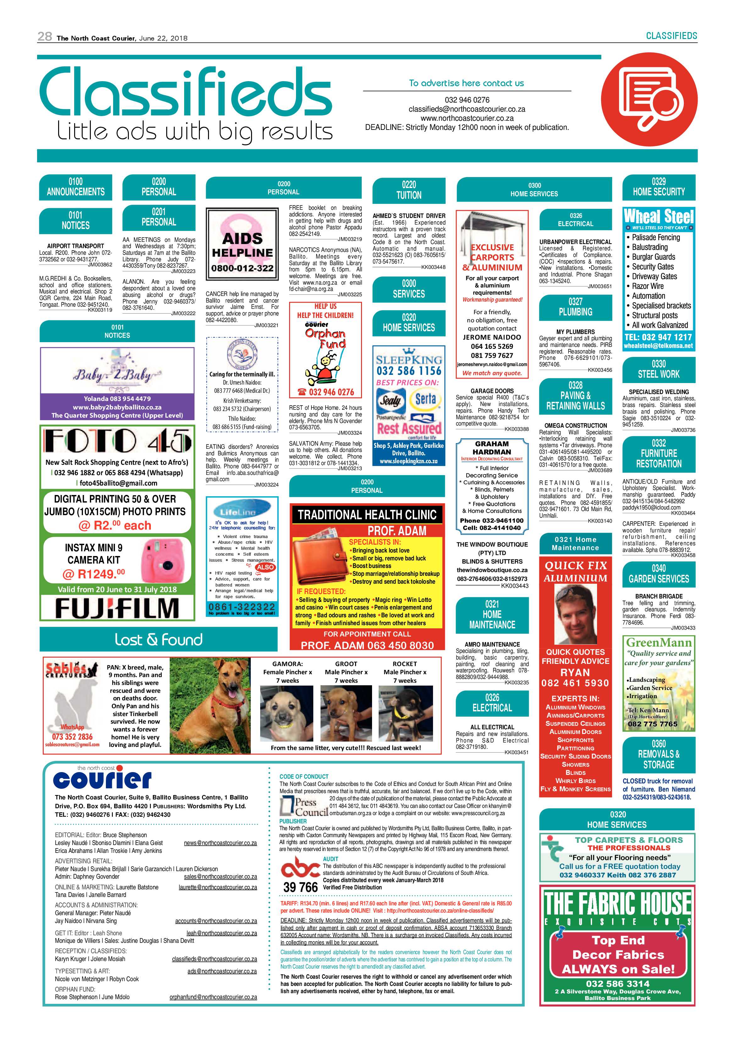 The North Coast Courier – 22 June 2018 page 28