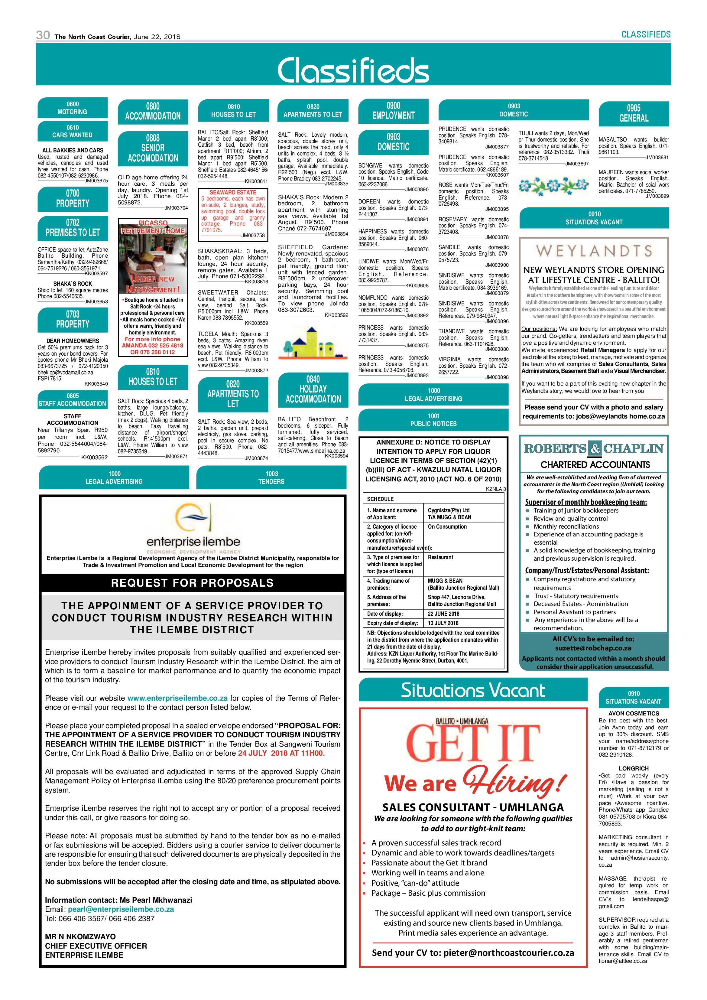 The North Coast Courier – 22 June 2018 page 30