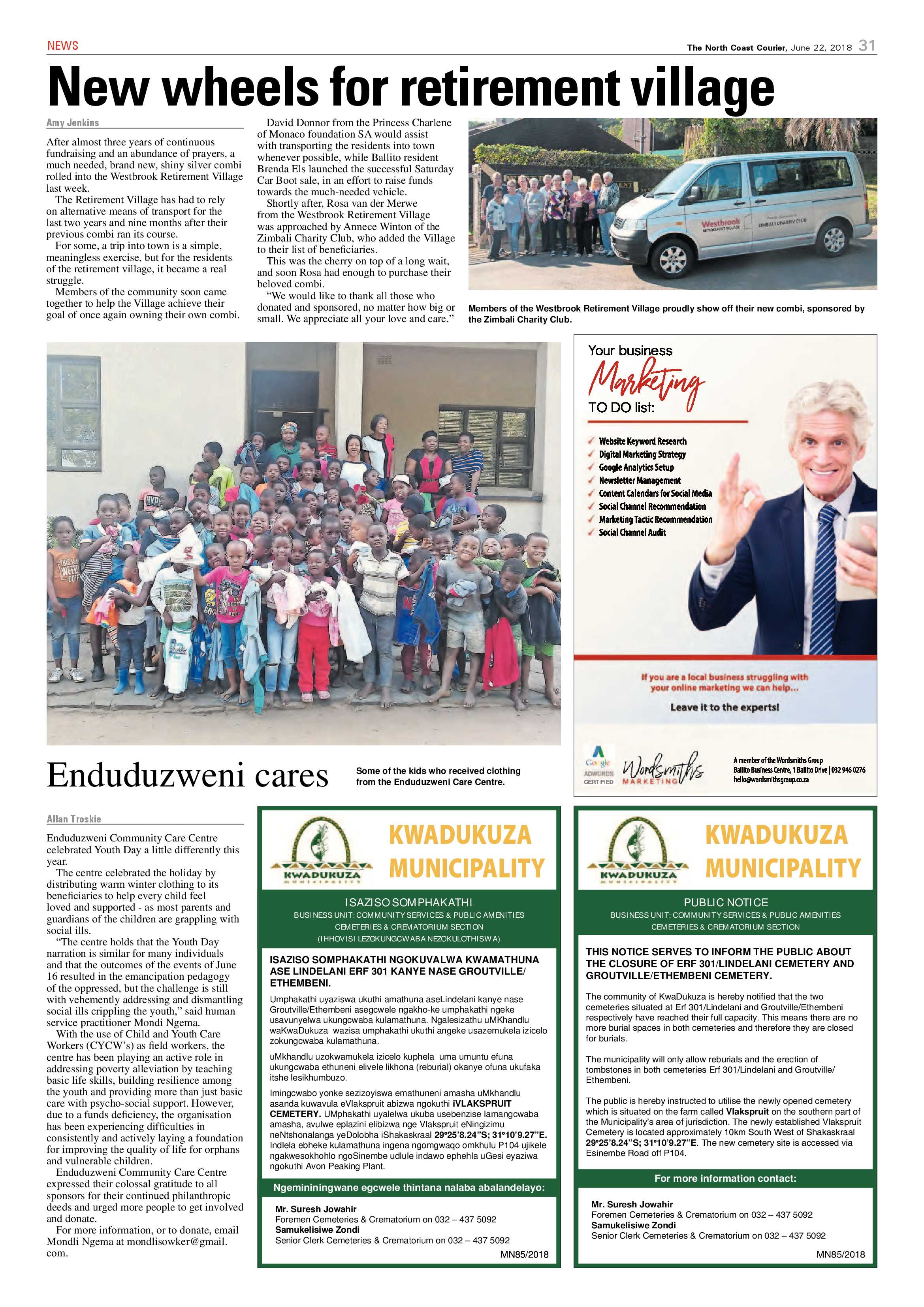 The North Coast Courier – 22 June 2018 page 31