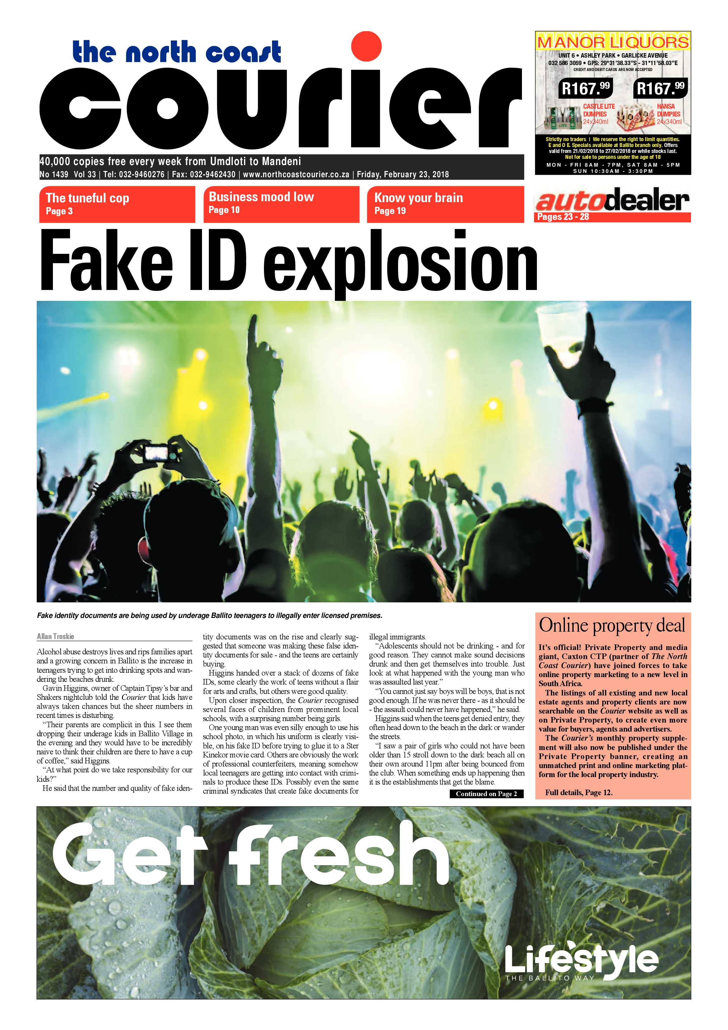 The North Coast Courier – 23 February 2018 page 1