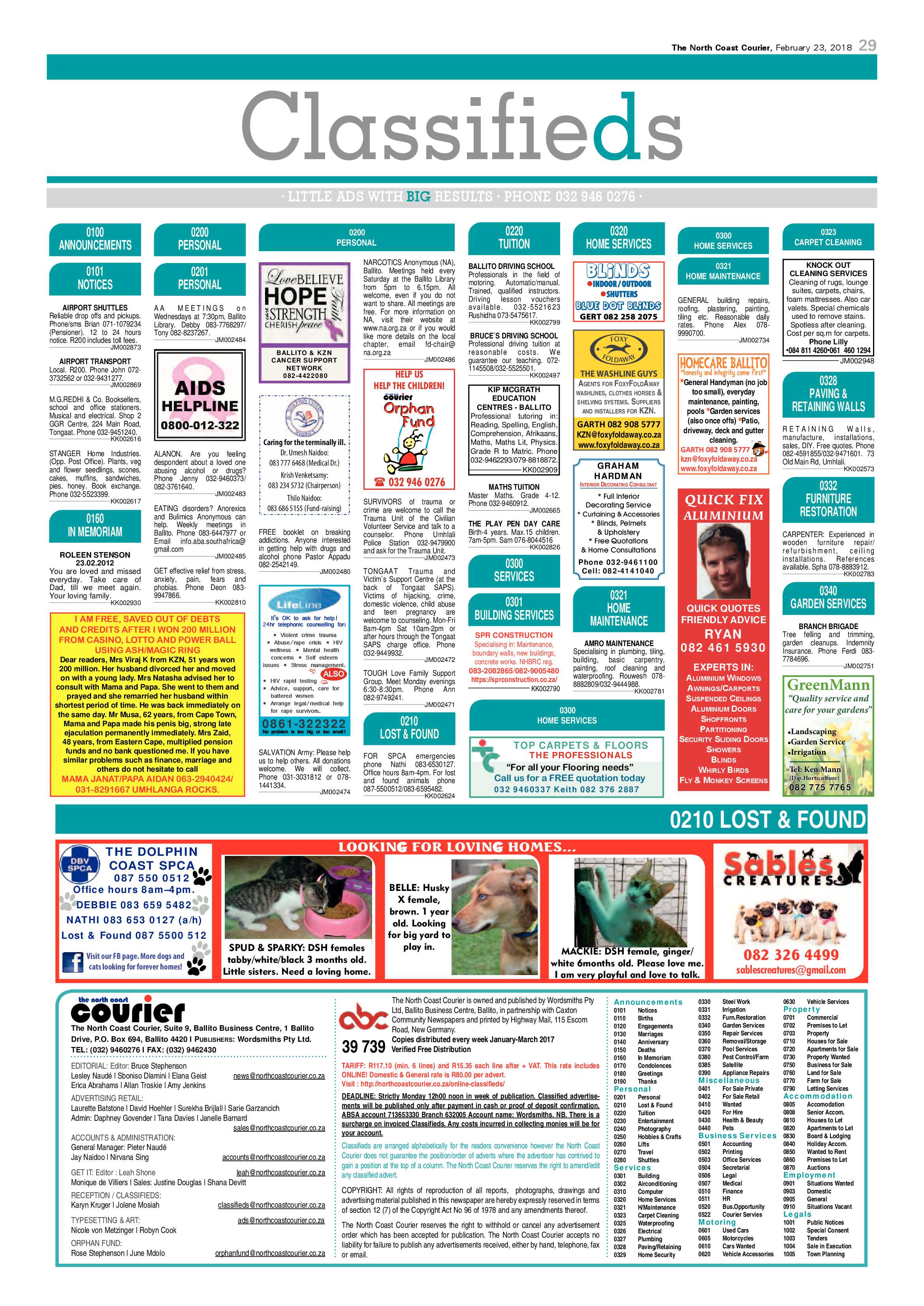 The North Coast Courier – 23 February 2018 page 29