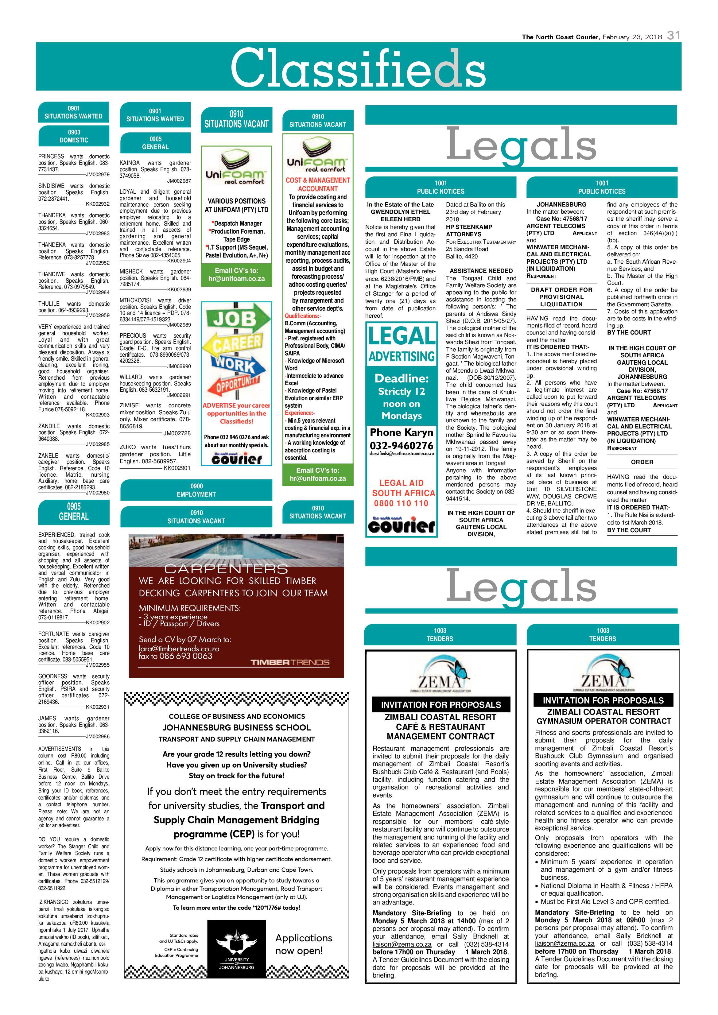 The North Coast Courier – 23 February 2018 page 31